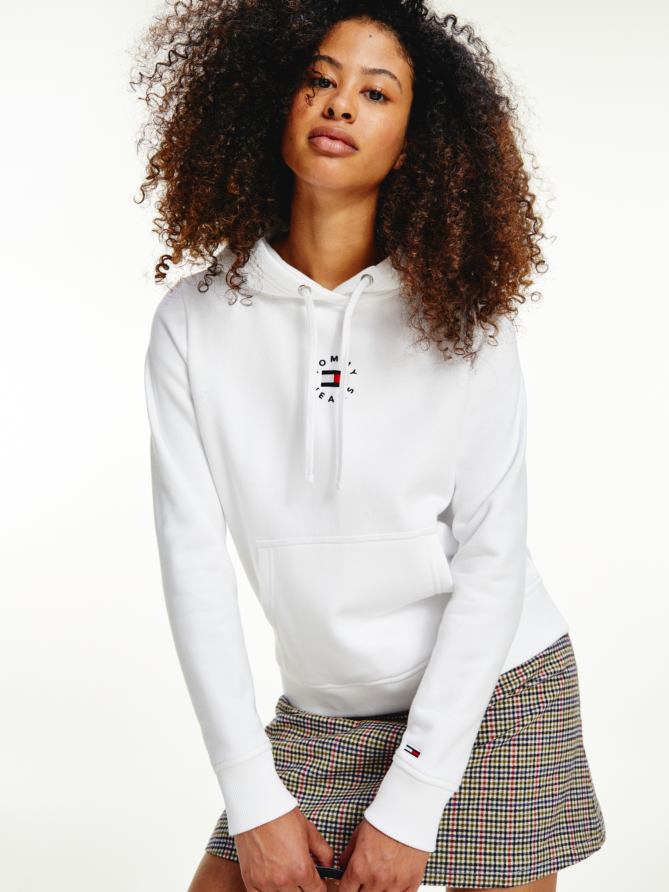 tommy hilfiger women's zip up hooded shirts & tops