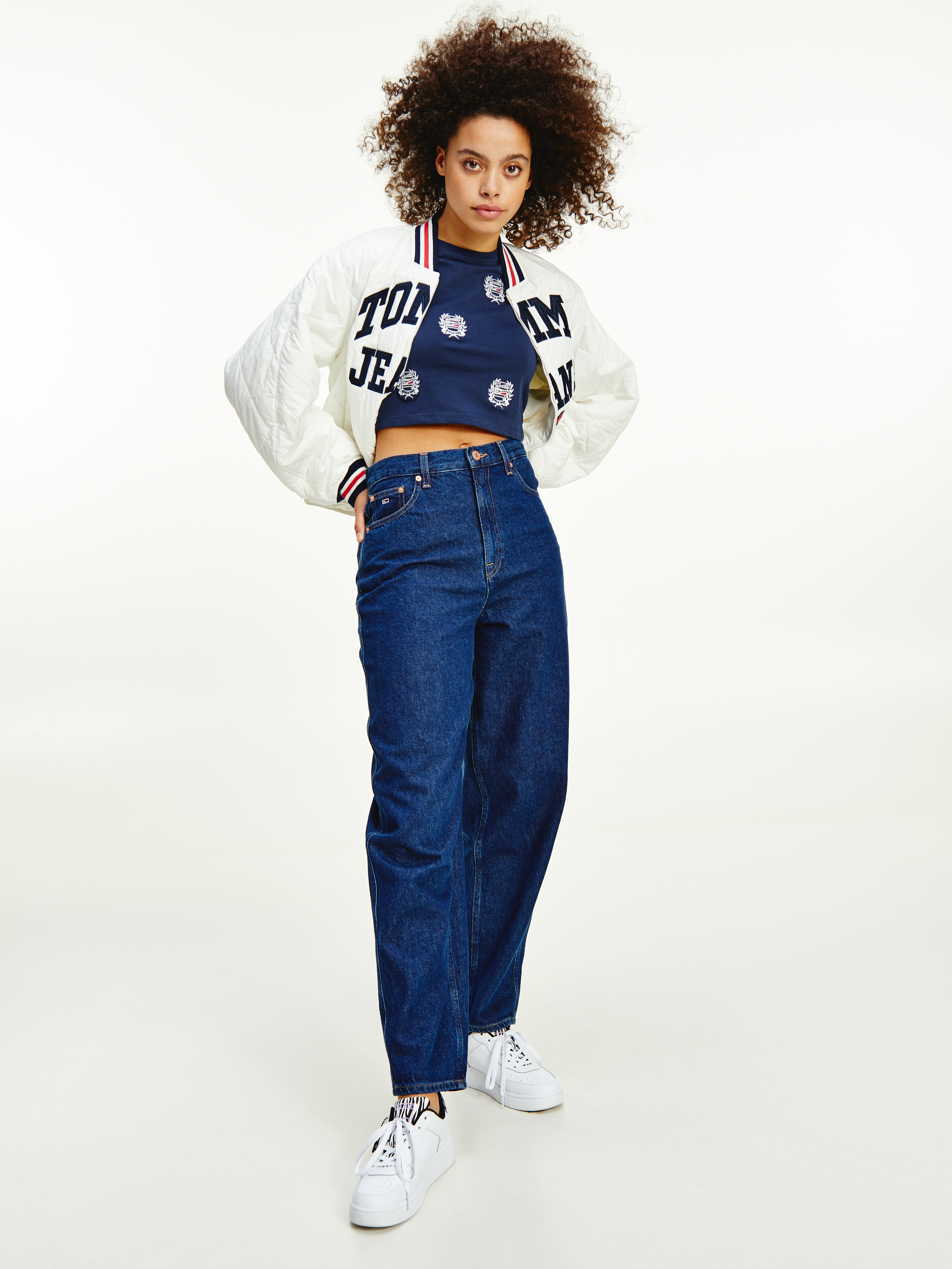 College Diamond Quilt Zip Jacket 