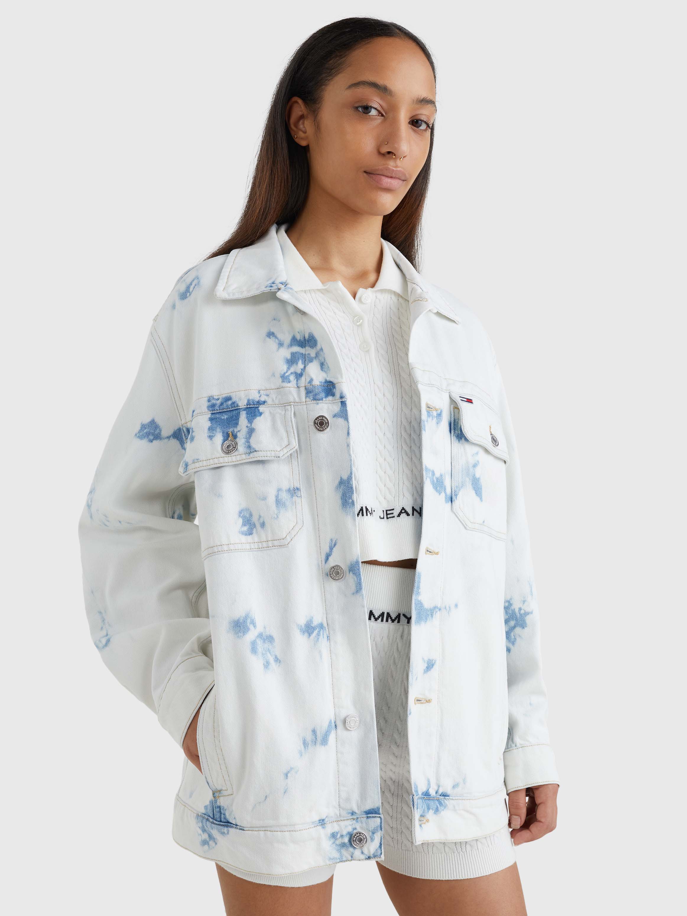 tommy hilfiger oversized denim jacket womens