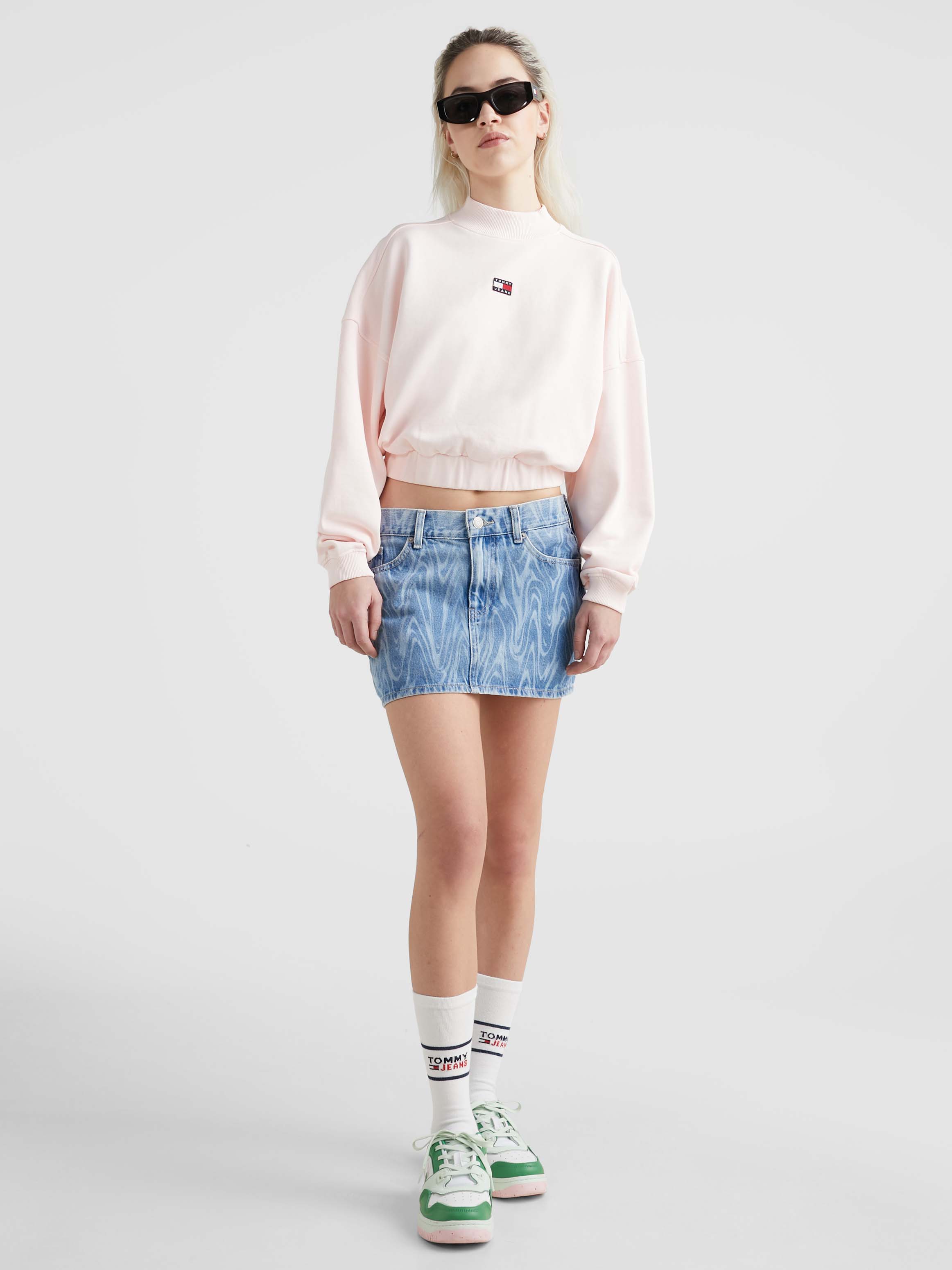 Tommy hilfiger mock neck cropped sweatshirt new arrivals