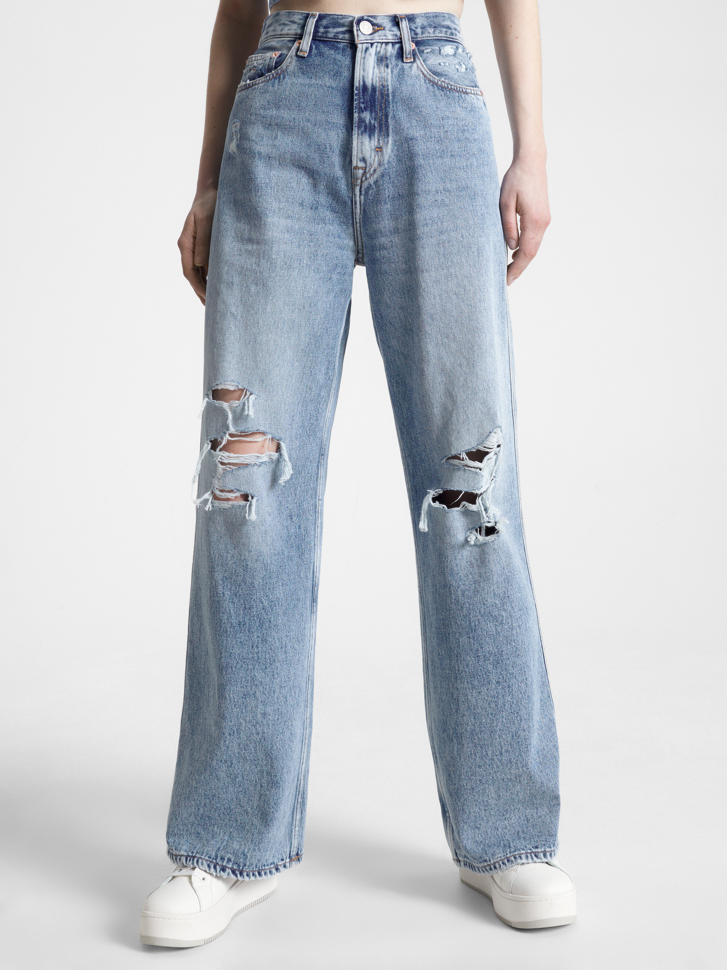 Ripped wide store leg jeans