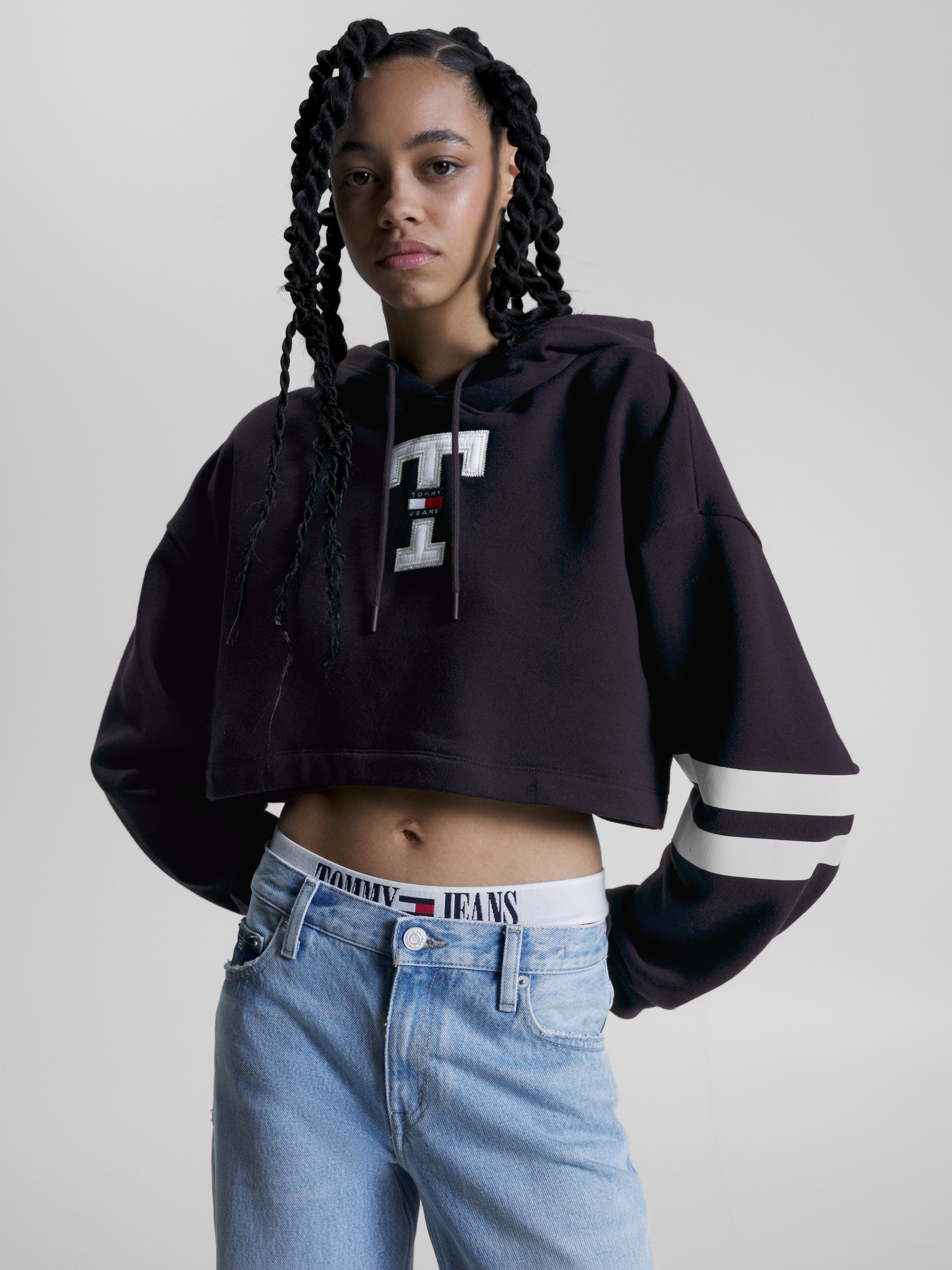 Tommy hilfiger crop on sale top hoodie