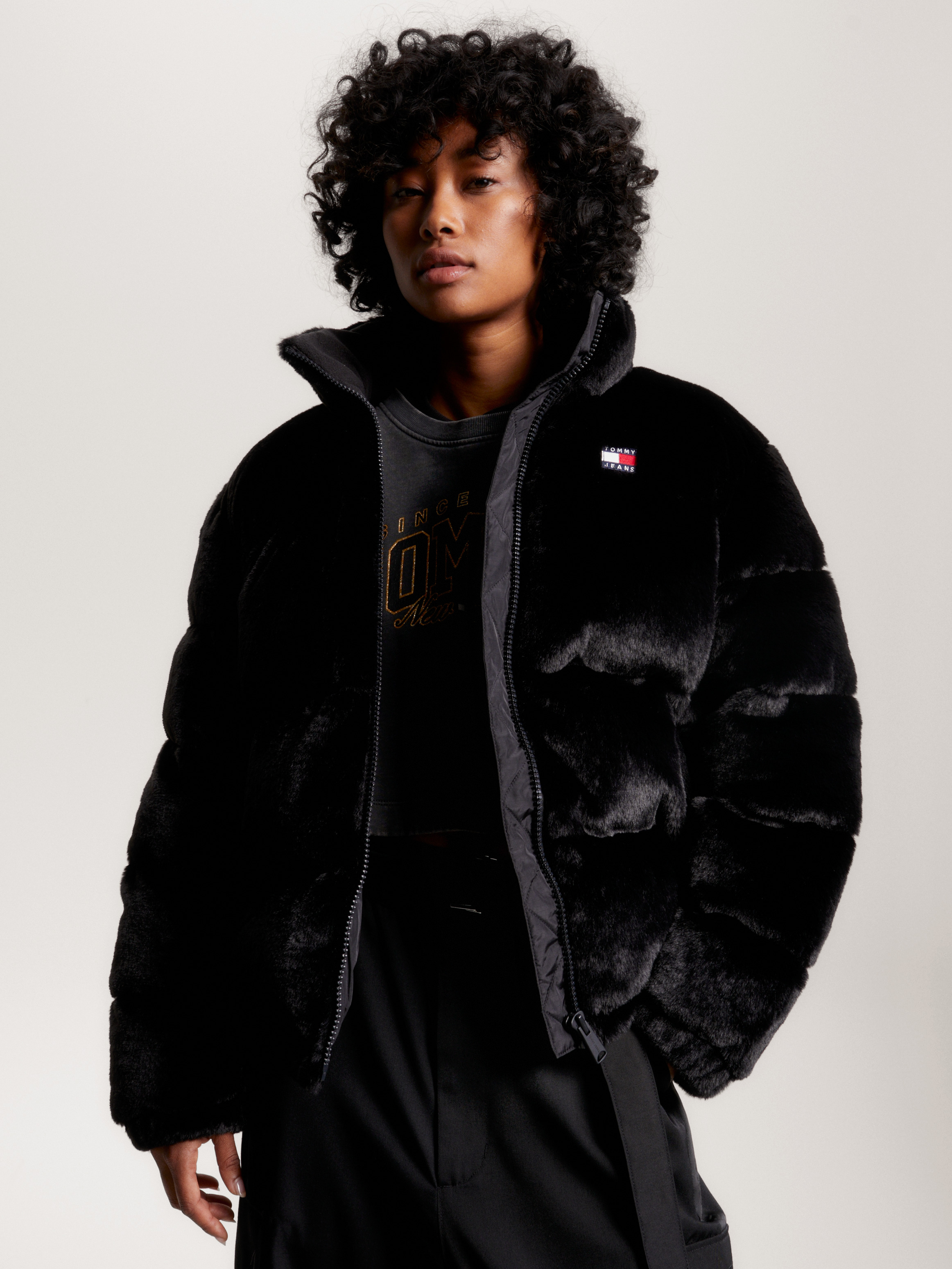 Tommy jeans faux sale fur hooded parka