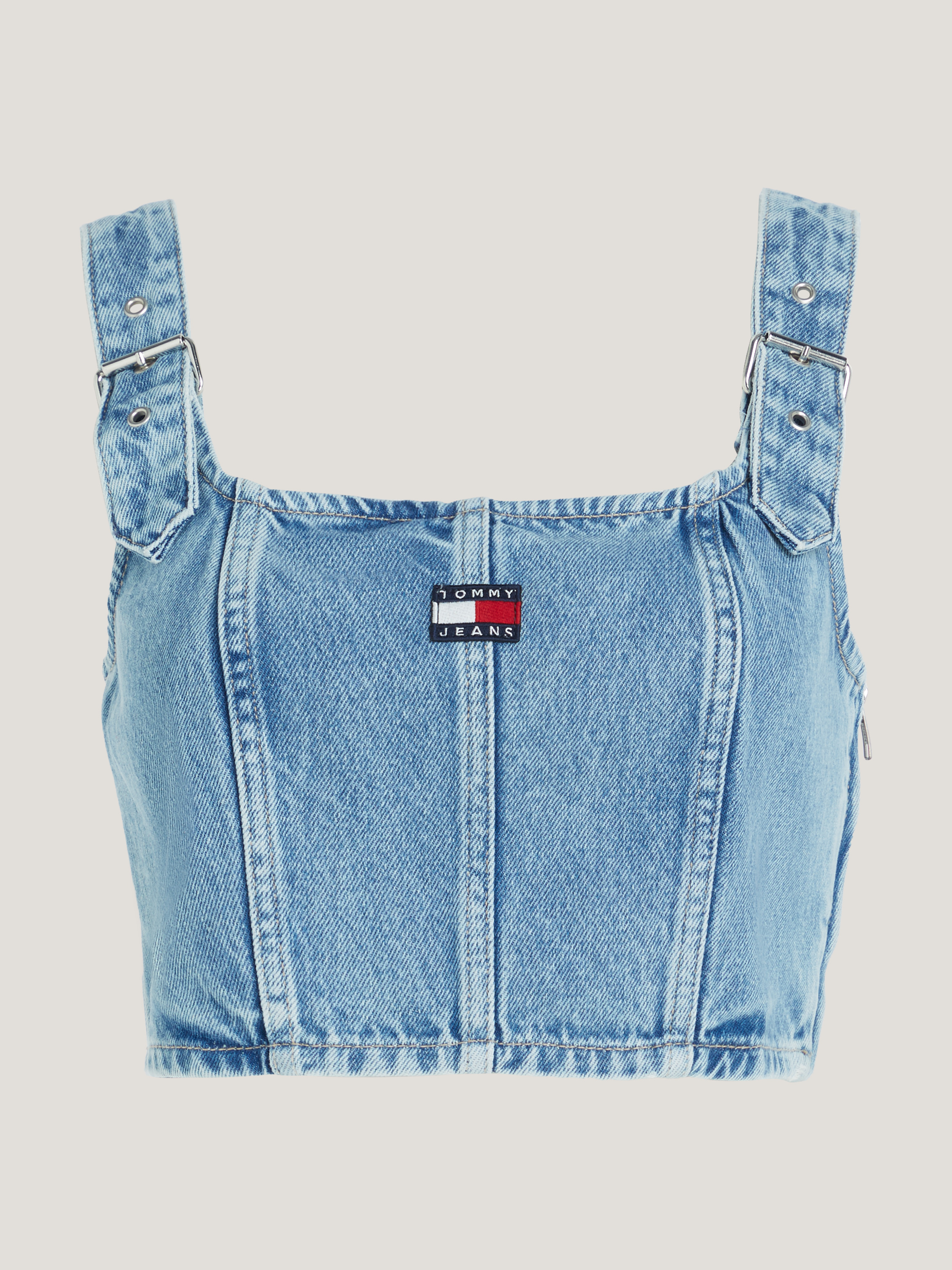 Denim Buckle Strap Crop Top Tops Tommy Jeans