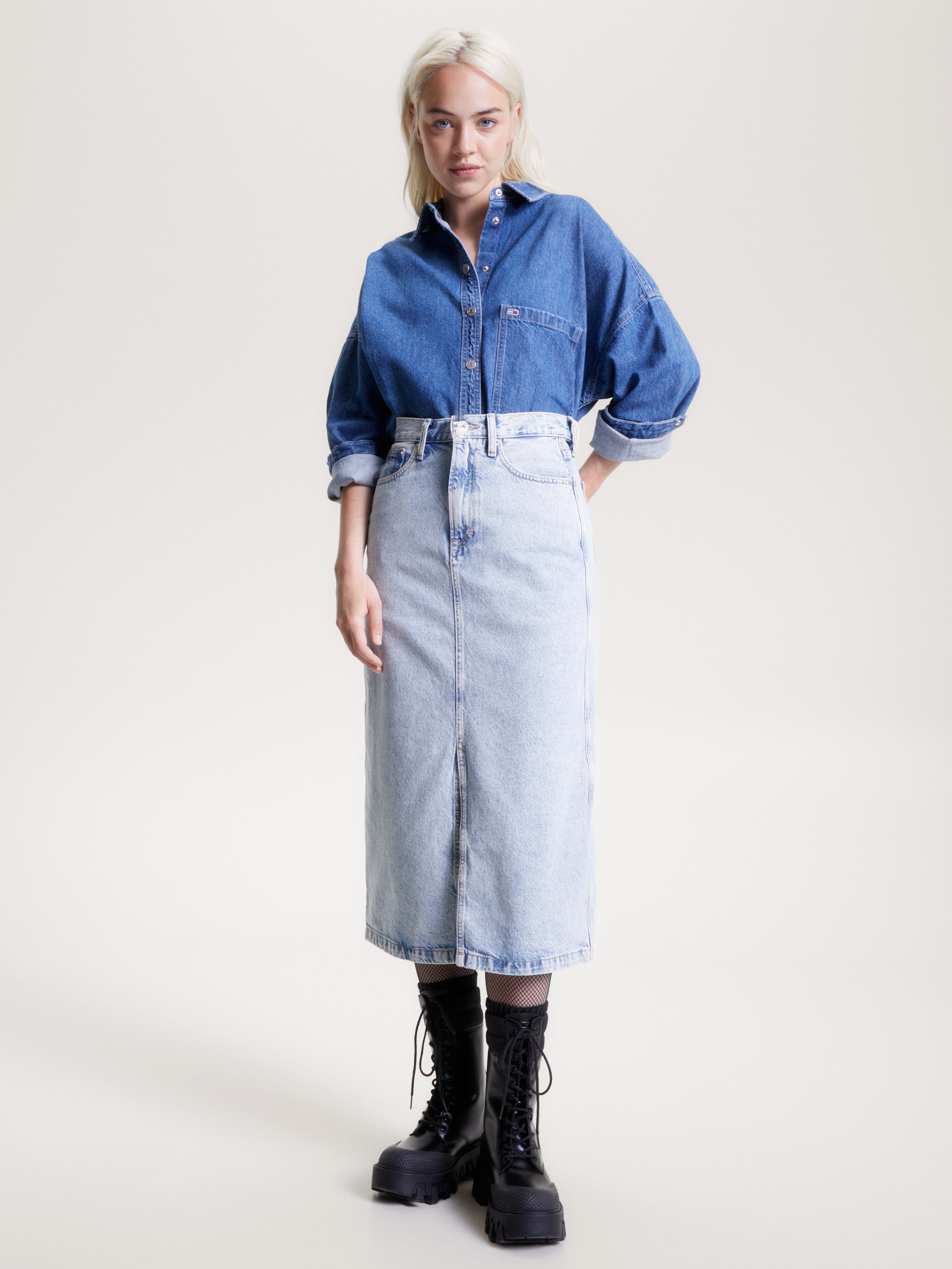 【 JEANS】clare high rise midi denim skirt Claire High Rise Denim Midi Skirt | Skirts | Tommy Jeans