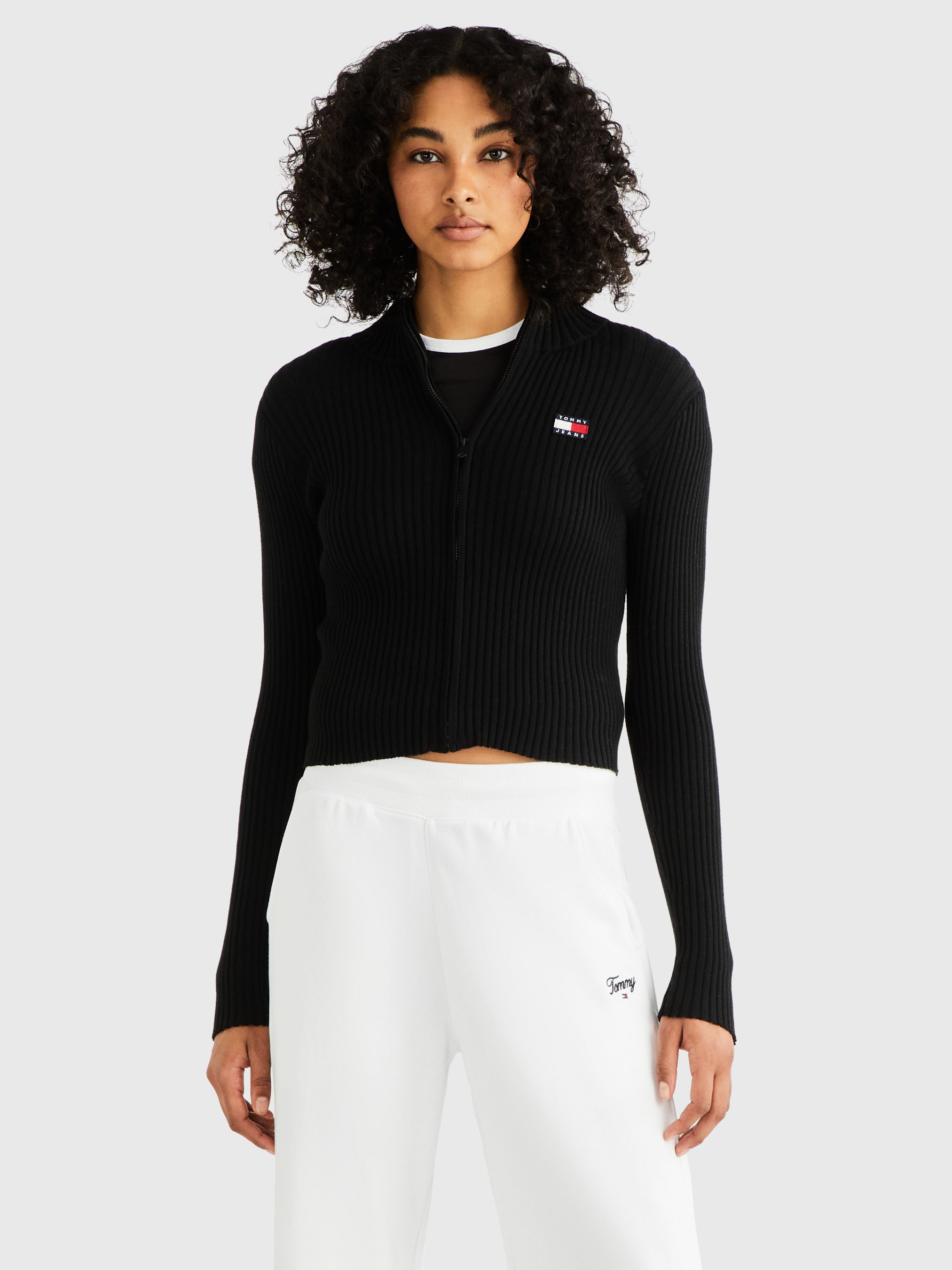 Badge Zip-Thru Rib-Knit Cardigan | Knitwear | Tommy Jeans Badge Zip-Thru Rib-Knit Cardigan | Knitwear | Tommy Jeans