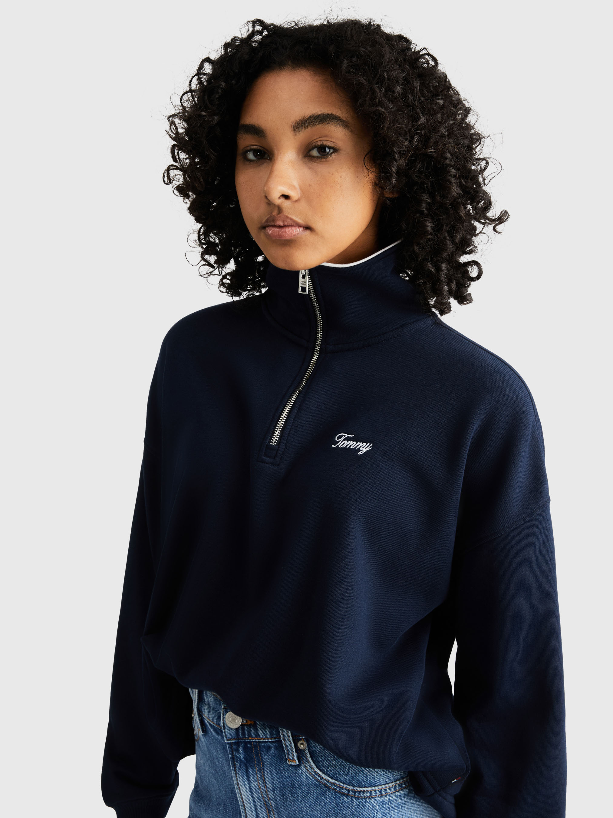Oversize Script Zip Sweatshirt | Sweatshirts & Hoodies | Tommy Jeans