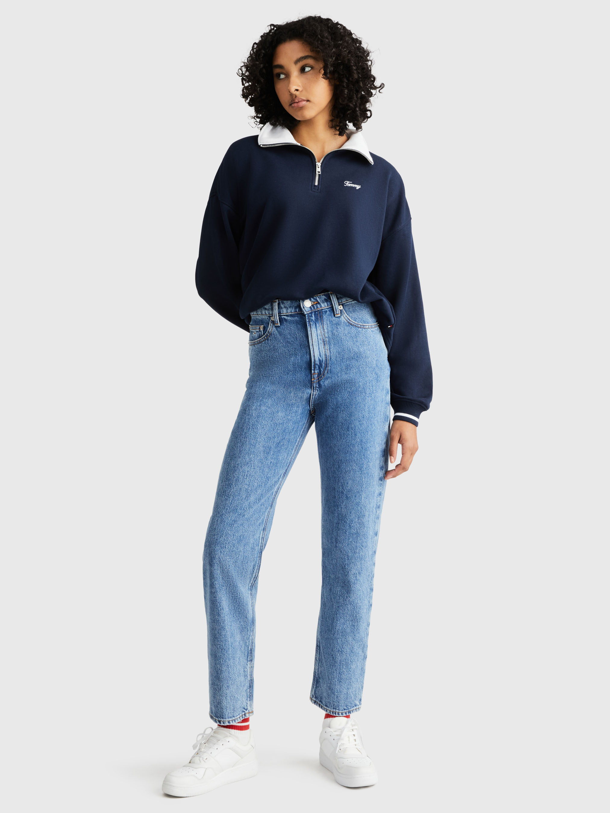 Oversize Script Zip Sweatshirt | Sweatshirts & Hoodies | Tommy Jeans