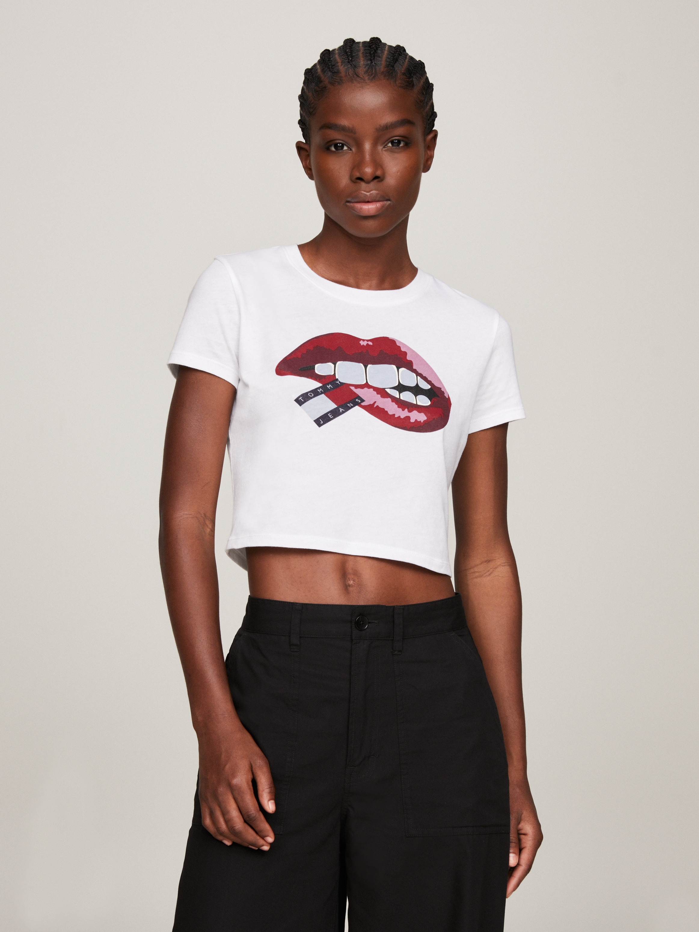 Washed Slim Fit Cropped Jersey T Shirt T Shirts Tommy Jeans