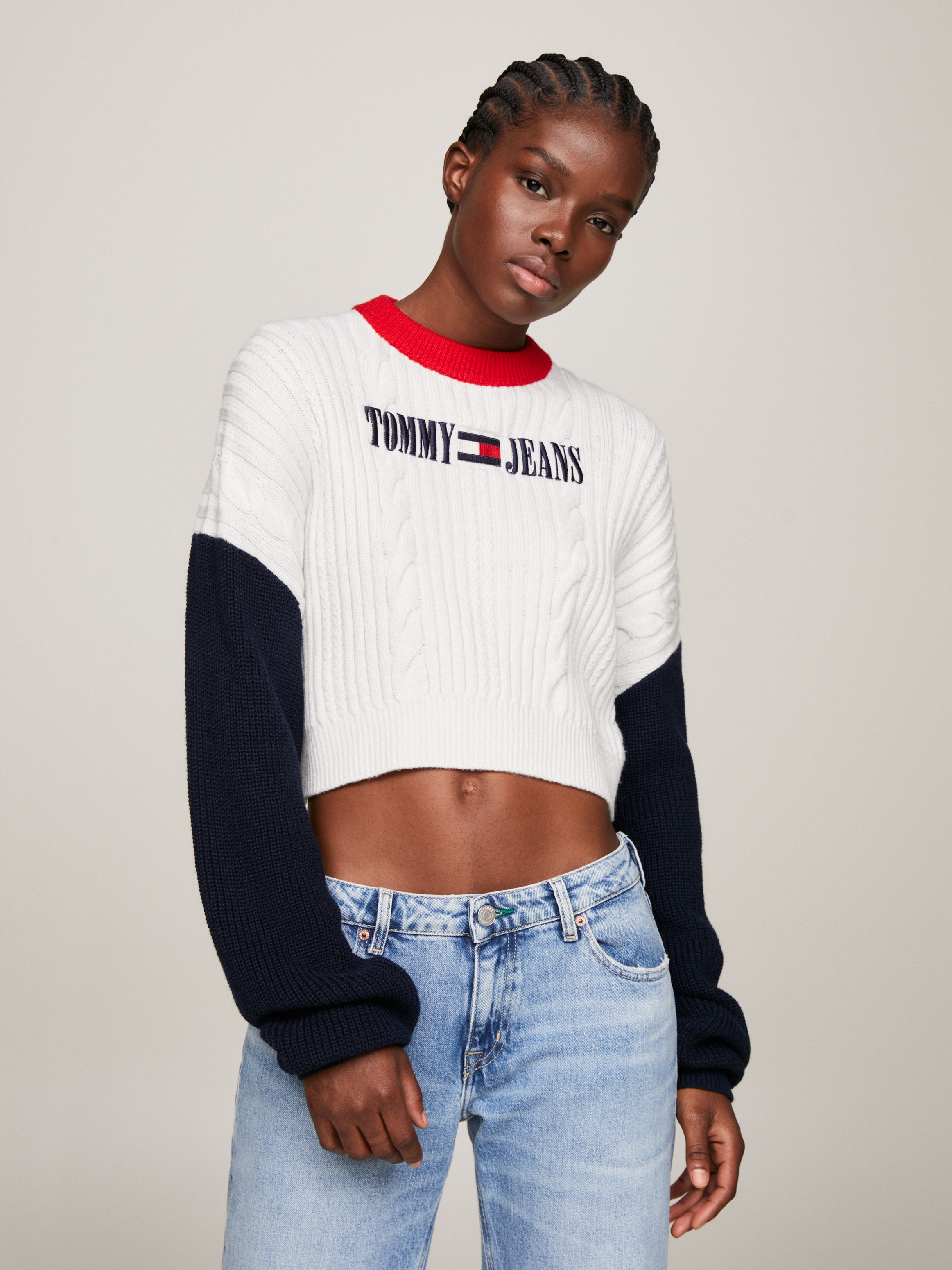 Tommy jeans colour 2025 block jumper