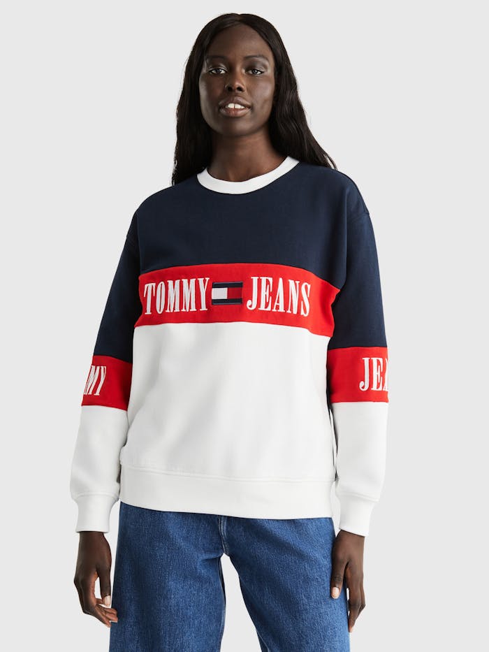 Rot Weiss Tommy Jeans Sweatshirt Rot Tommy Jeans Sweatshirt Red