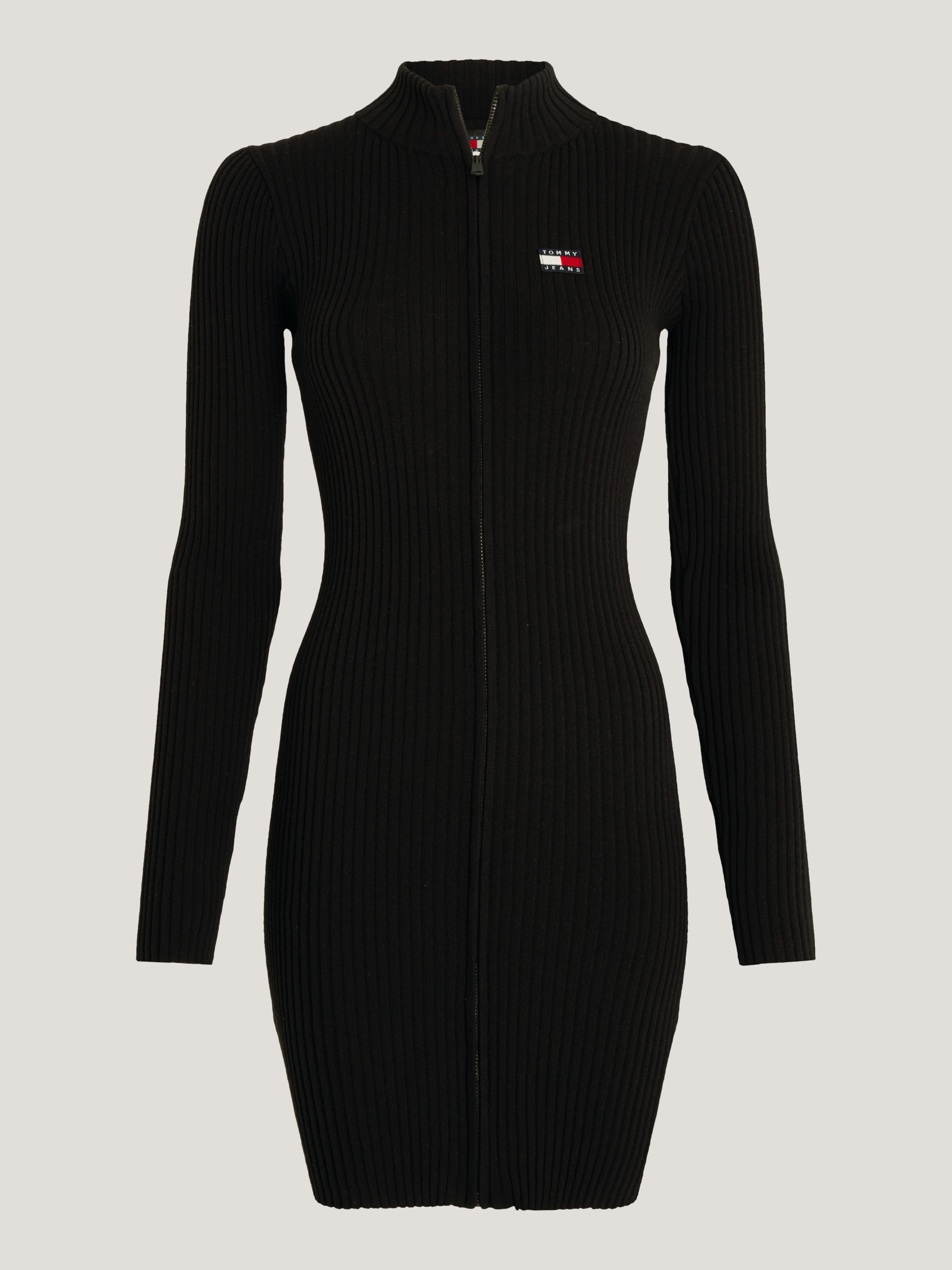 Badge Zip Ribbed Sweater Dress | Dresses & Jumpsuits | Tommy Jeans