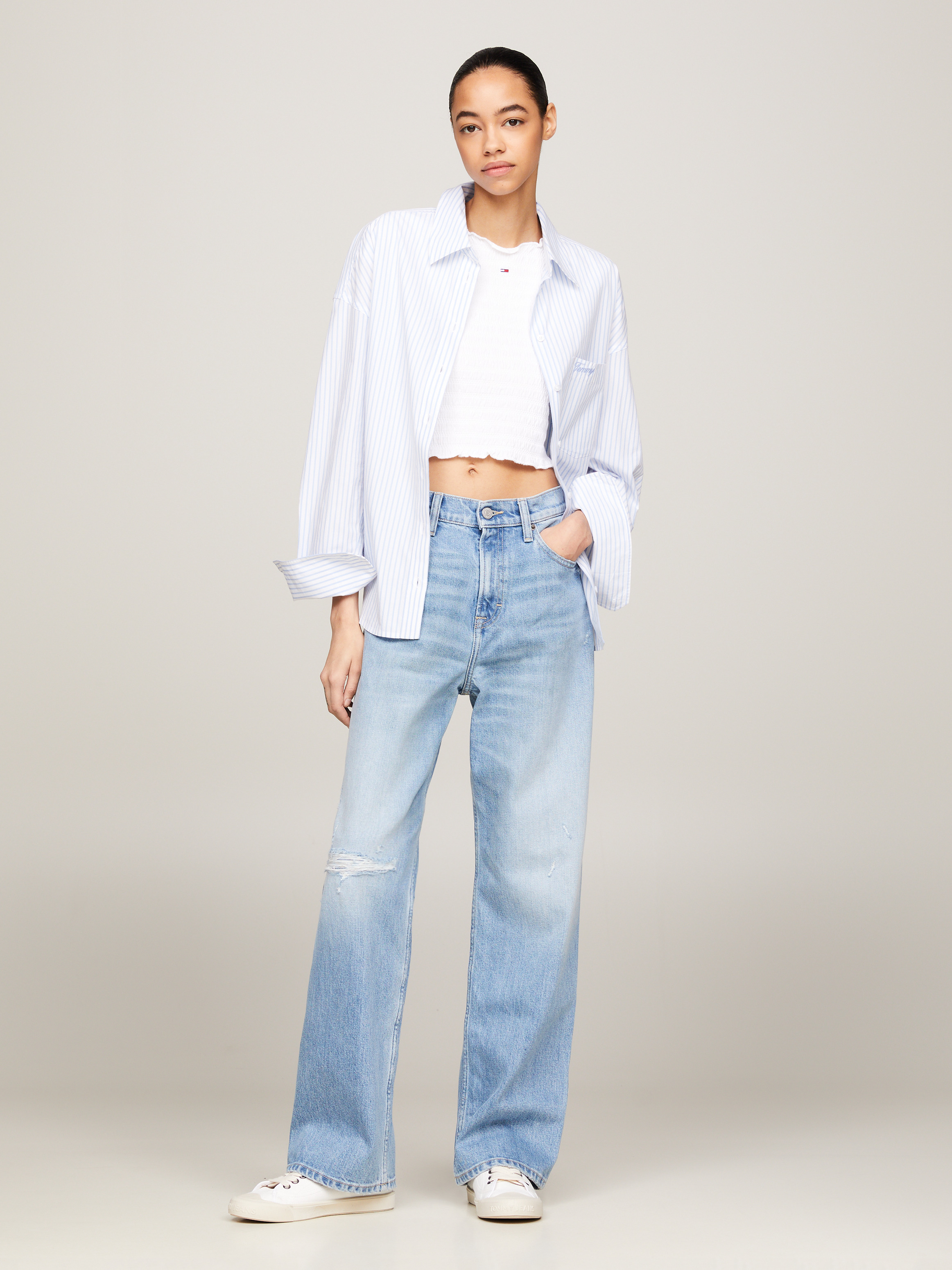 Betsy Mid Rise Wide Leg Distressed Jeans | Jeans | Tommy Jeans