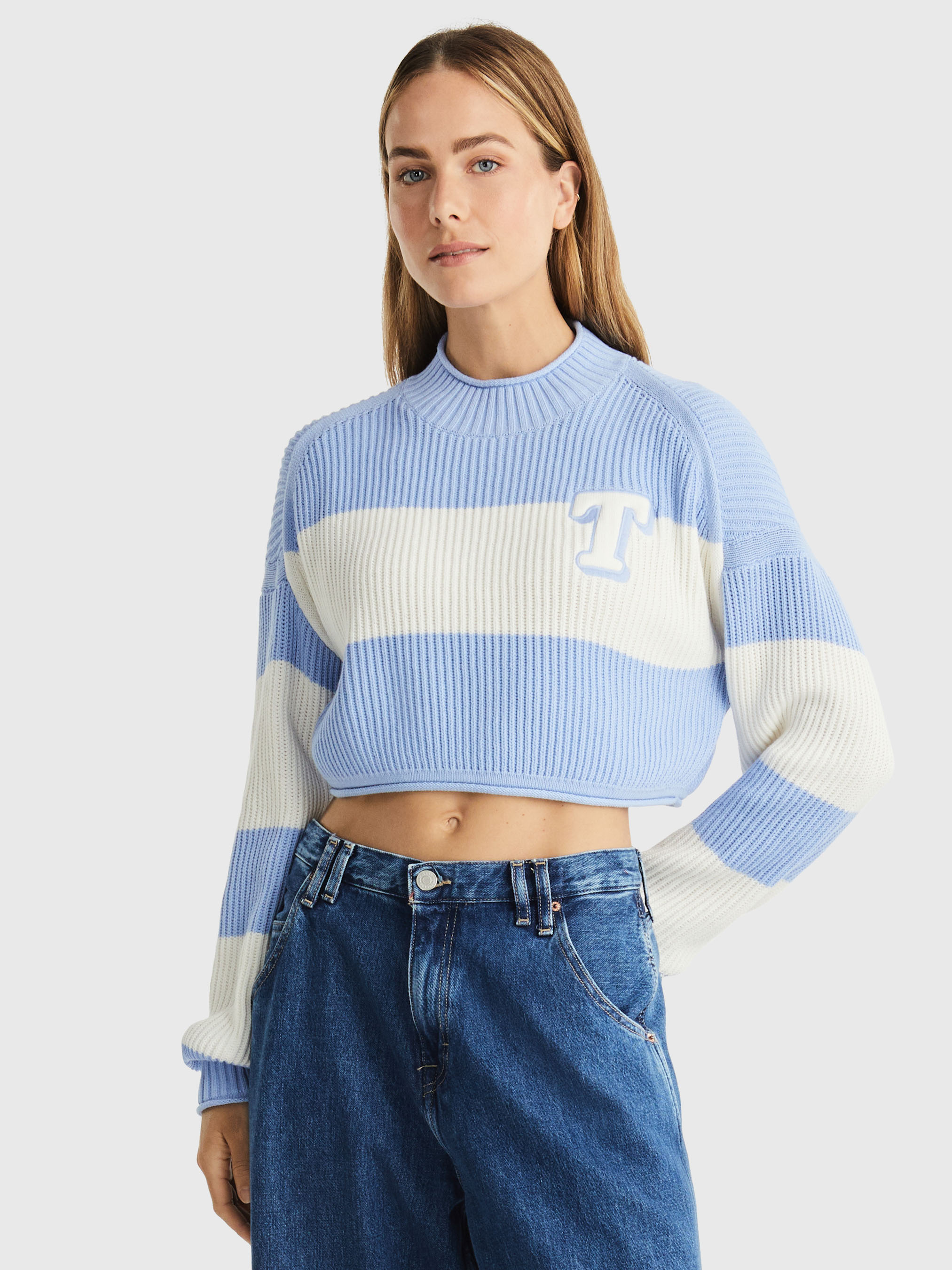 Single Letter Crop Sweater Knitwear Tommy Jeans