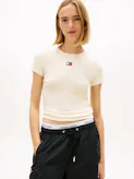 Tommy Badge Ribbed Slim T-Shirt