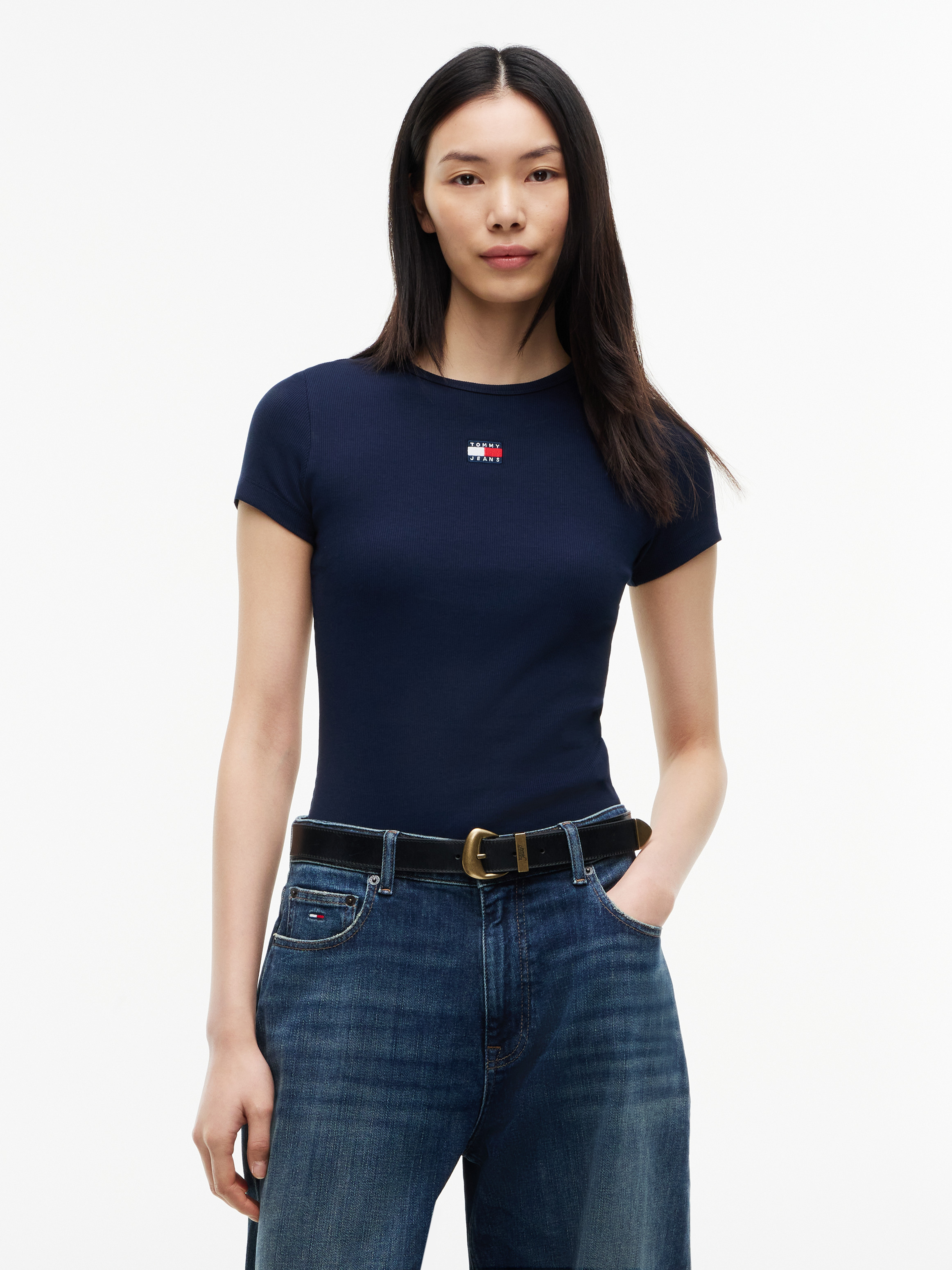 Tommy Badge Ribbed Slim T-Shirt