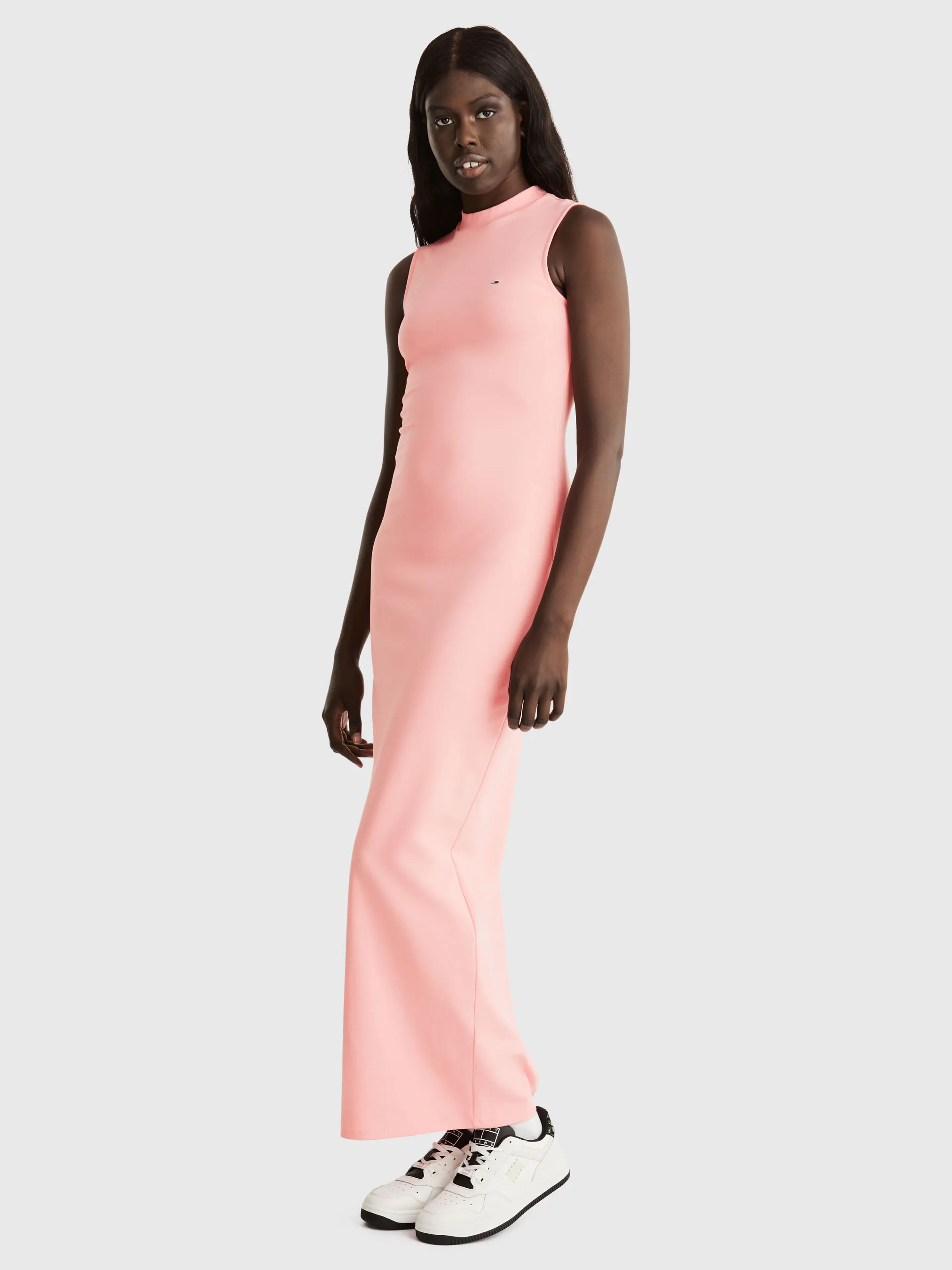 mock turtleneck bodycon dress Ribbed Mock Neck Long Sleeve Bodycon Midi Dress