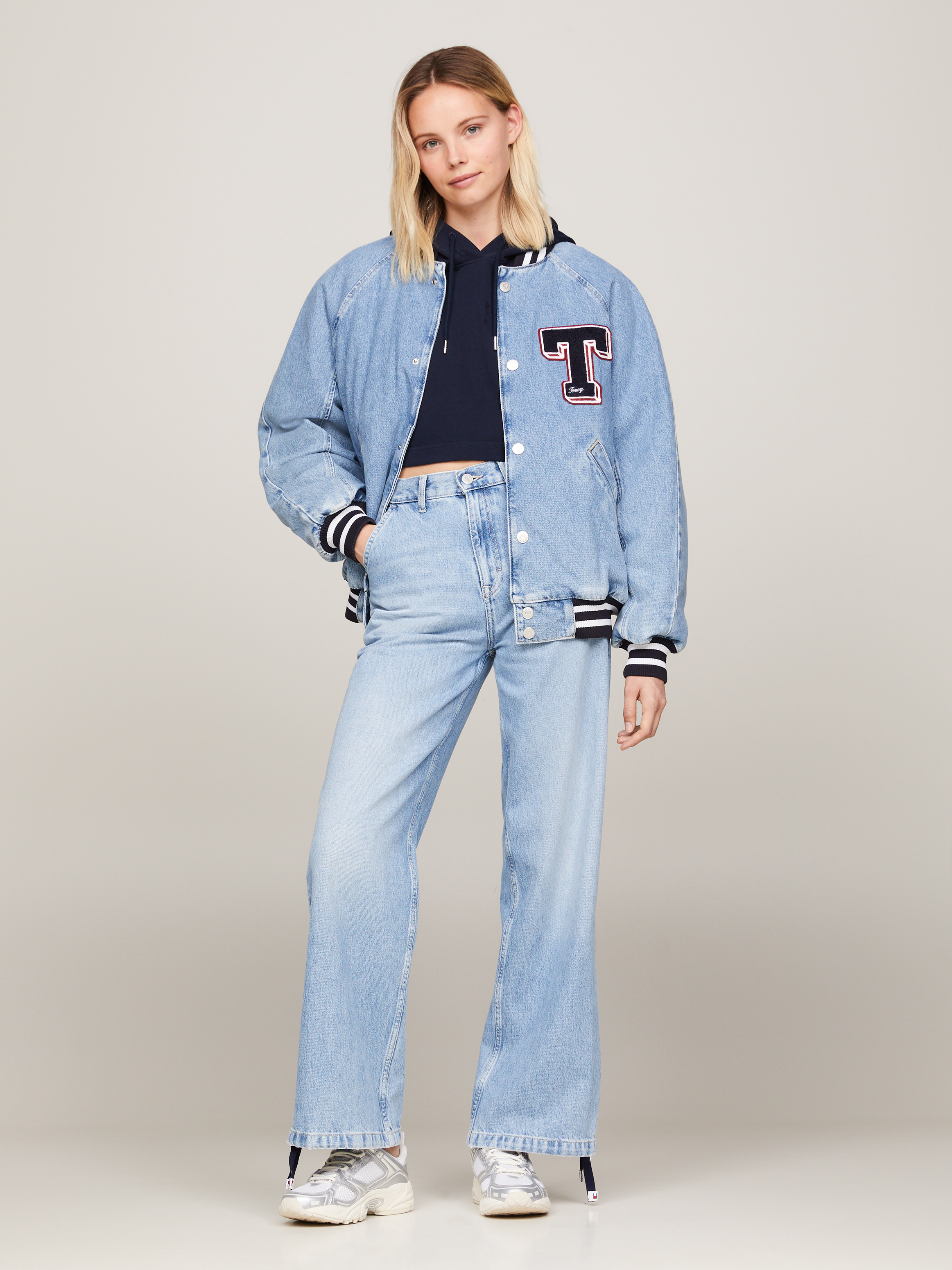 Varsity Denim Letterman Jacket | Coats & Jackets | Tommy Jeans