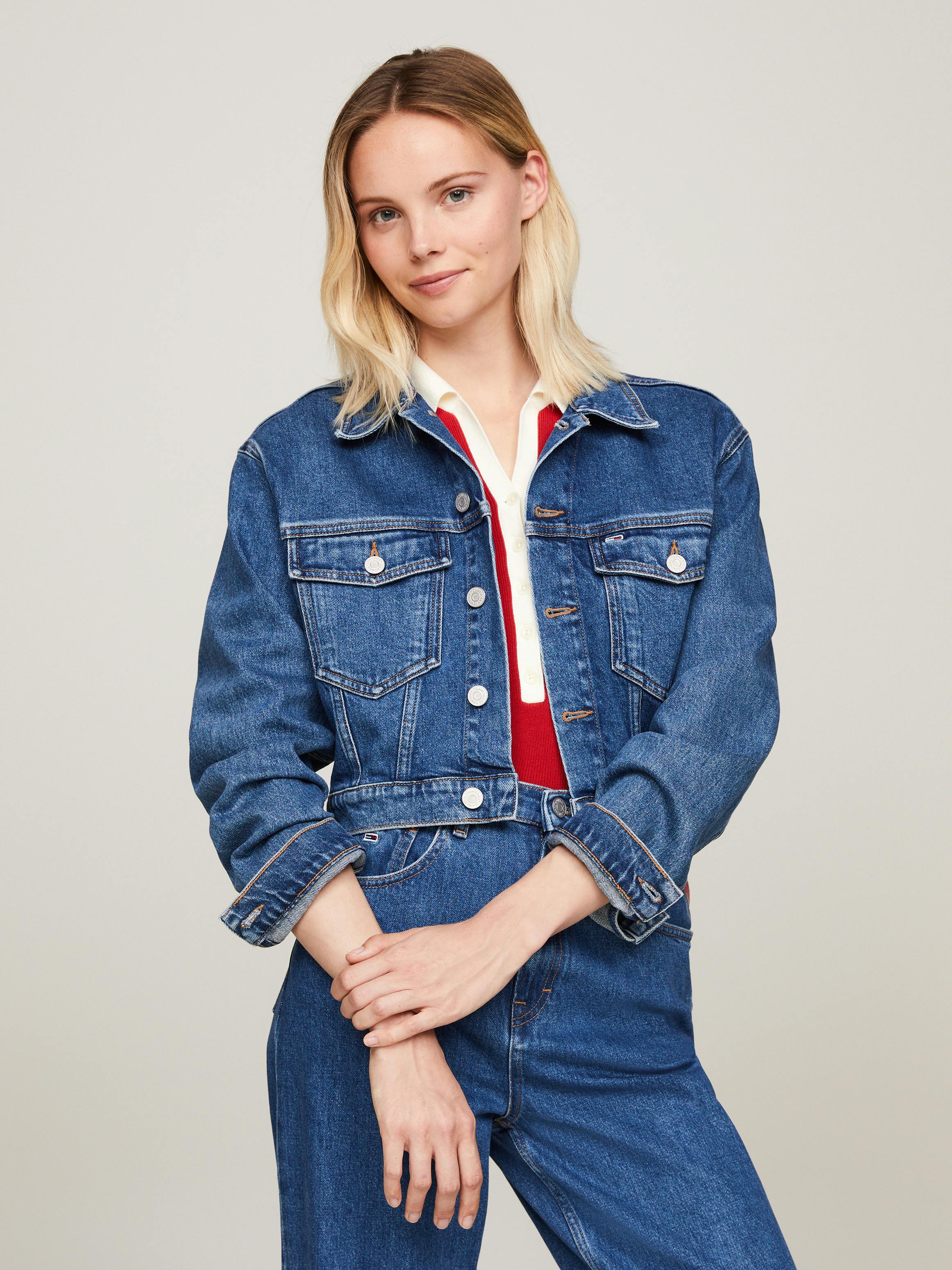 Archive Cropped Denim Trucker Jacket | Coats & Jackets | Tommy Jeans