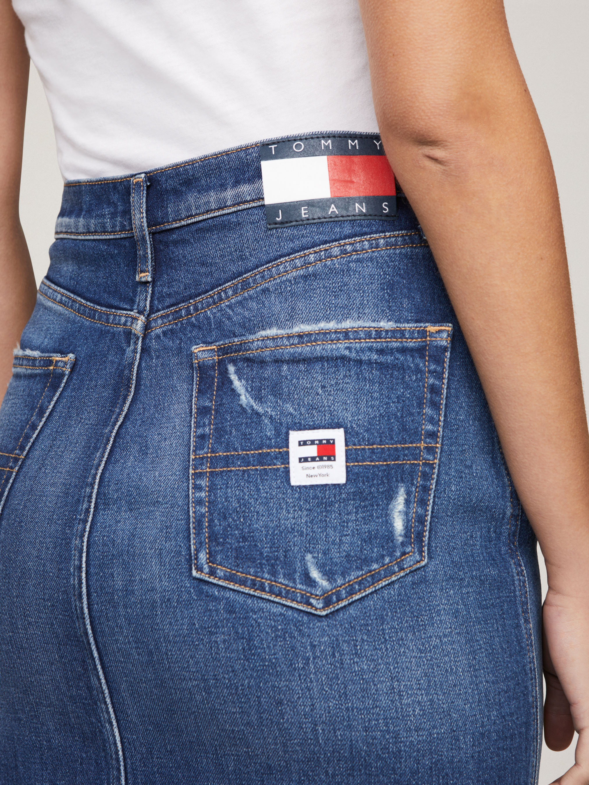 【 JEANS】clare high rise midi denim skirt Marcy High Rise Denim Midi Skirt – True Betty Boutique
