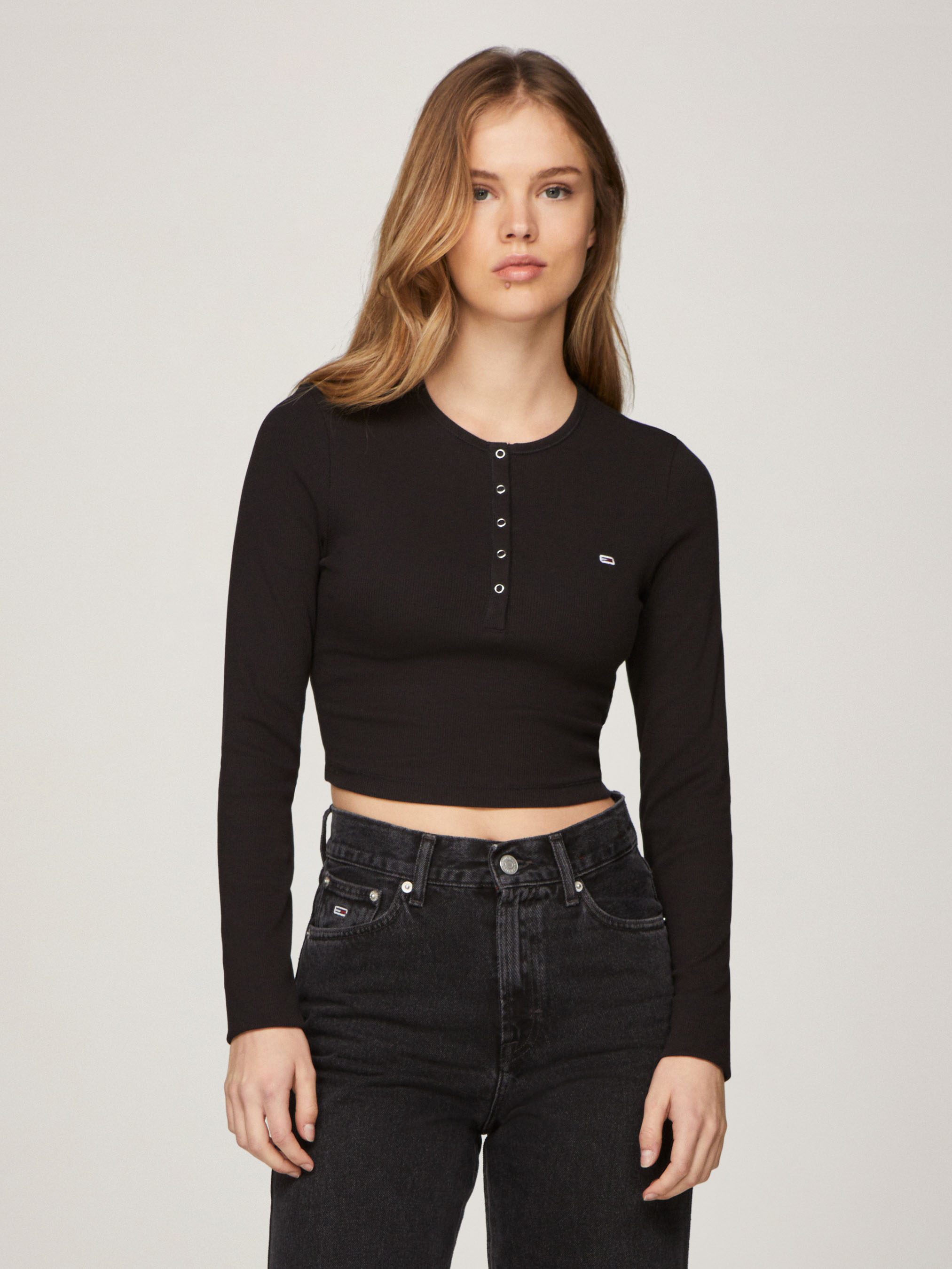 [ JEANS] Crop Scallop Rip Polo T-shirt ★大人気★ Polo shirts - Clothing - Women