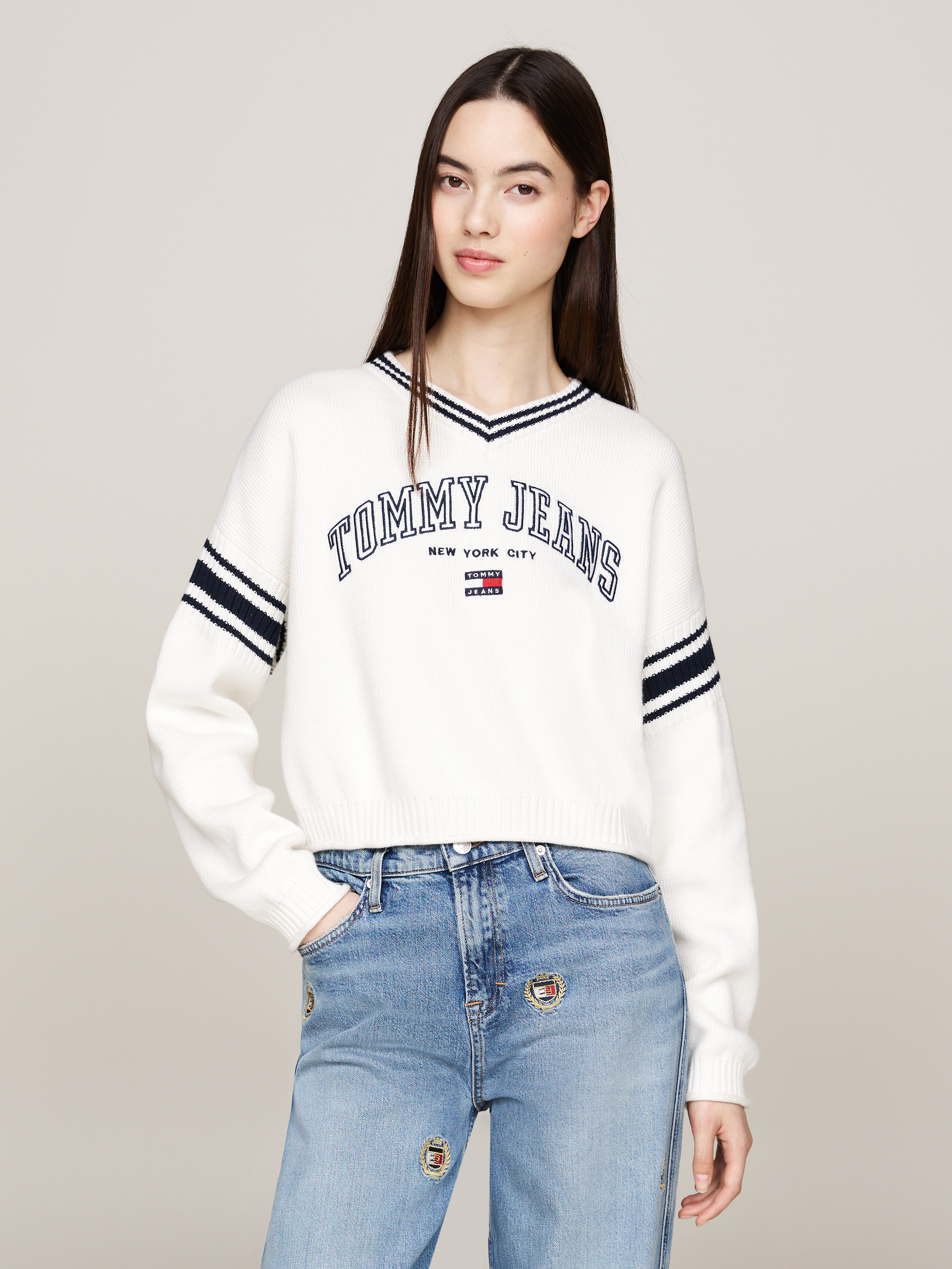 Tommy jeans white jumper top