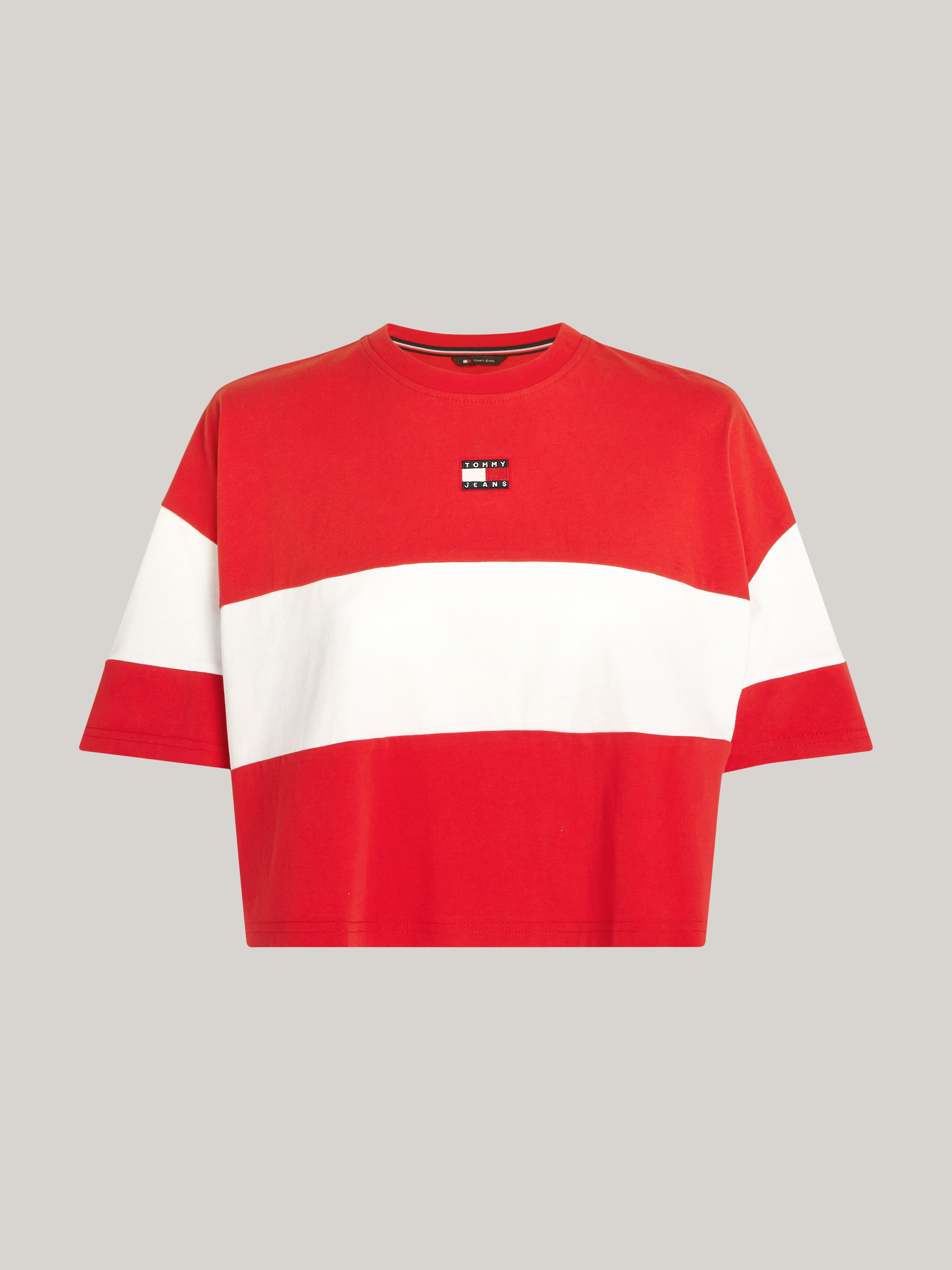 Cropped Colour-Blocked Badge T-Shirt | T-Shirts | Tommy Jeans