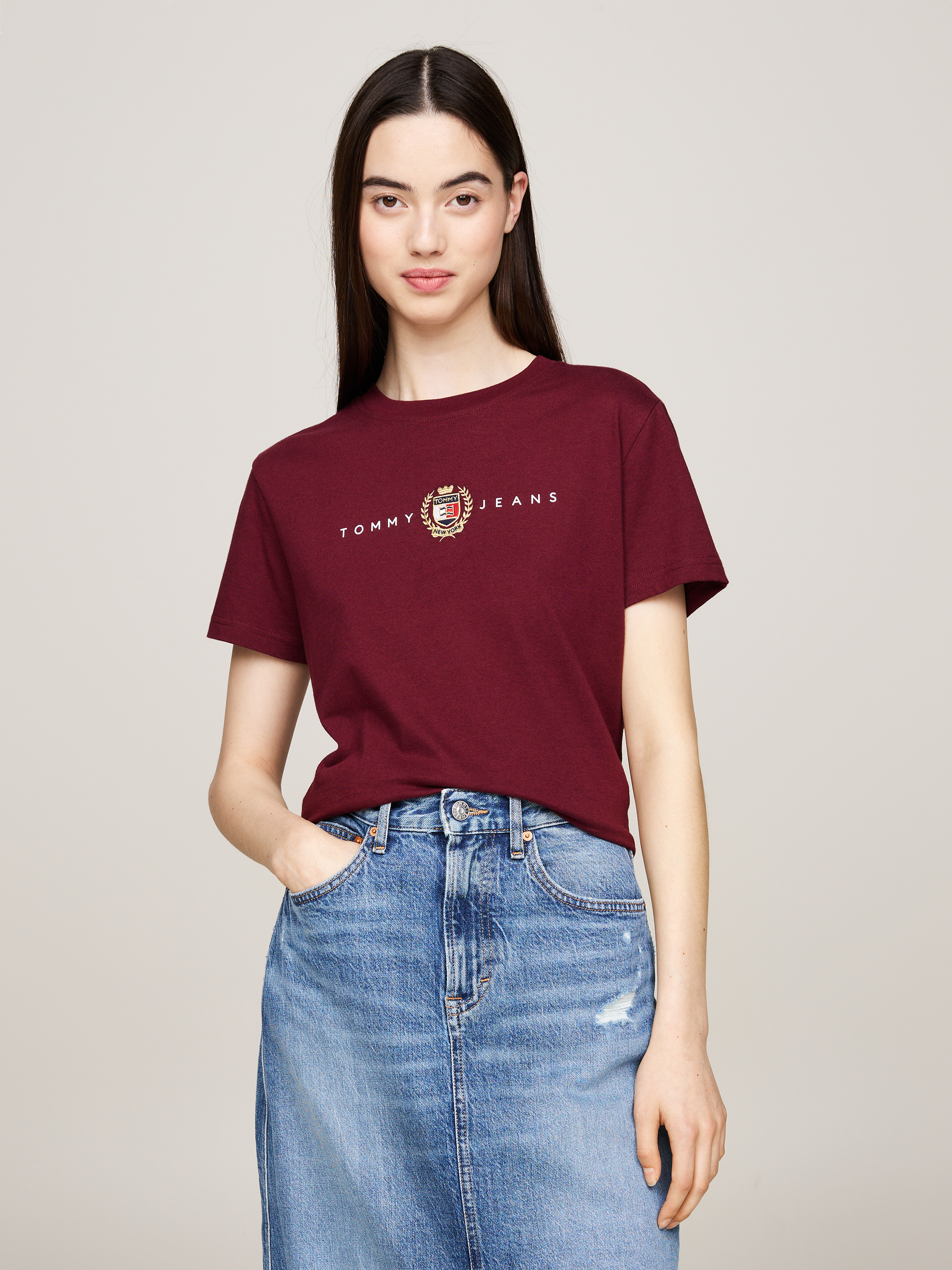 売れ筋商品|||トミー ヒルフィガー Tシャツ レディース トップス SCRIPT TEE - Print T-shirt - dark night navy Tommy Jeans USA SCRIPT TEE - T-shirt con stampa - dark night