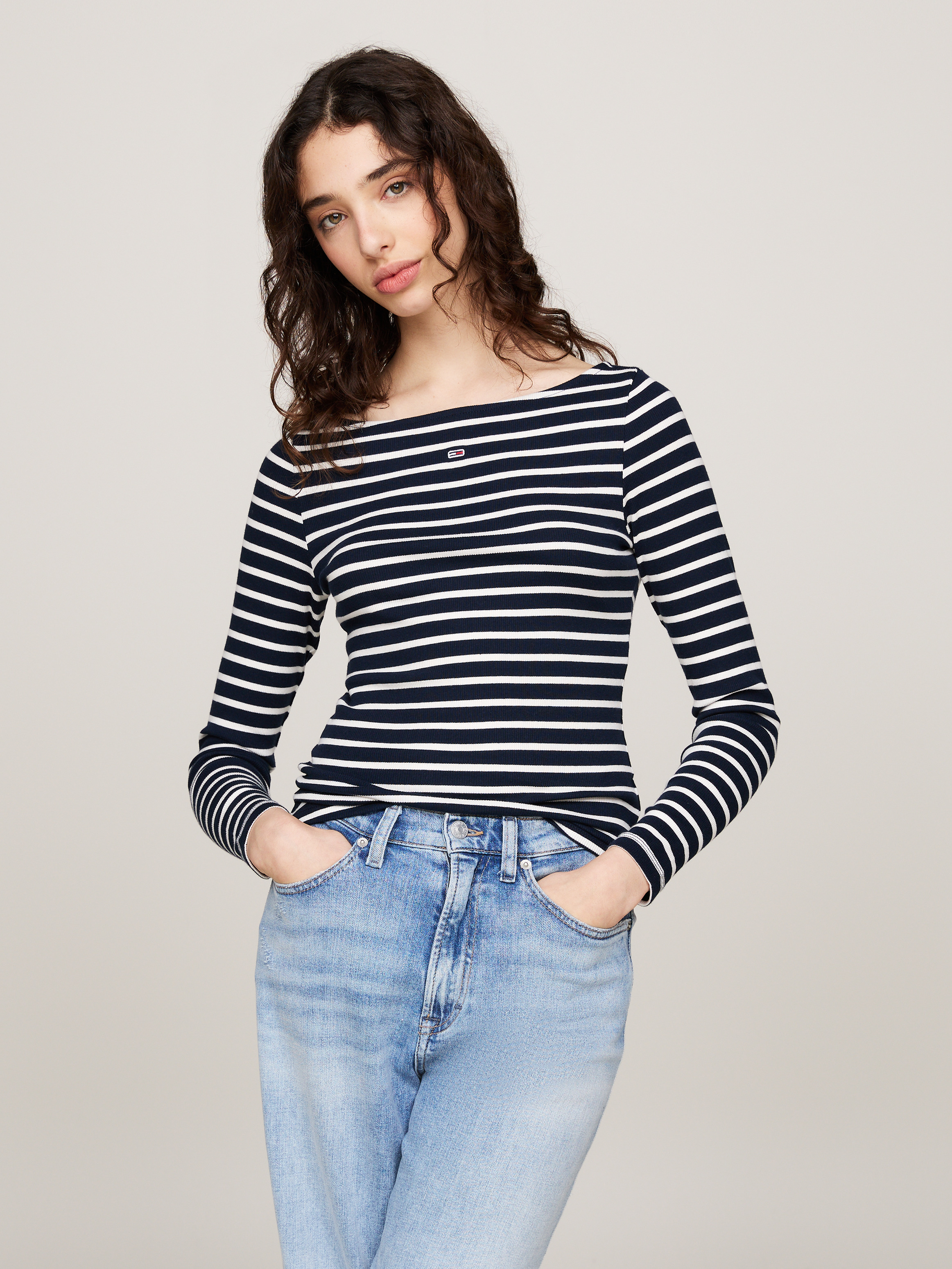 売れ筋商品|||トミー ヒルフィガー Tシャツ レディース トップス NEW CODY SLIM BOAT  - Long sleeved top - breton dark night navy Cody Boat Neck T-Shirt | T-Shirts | Tommy Hilfiger