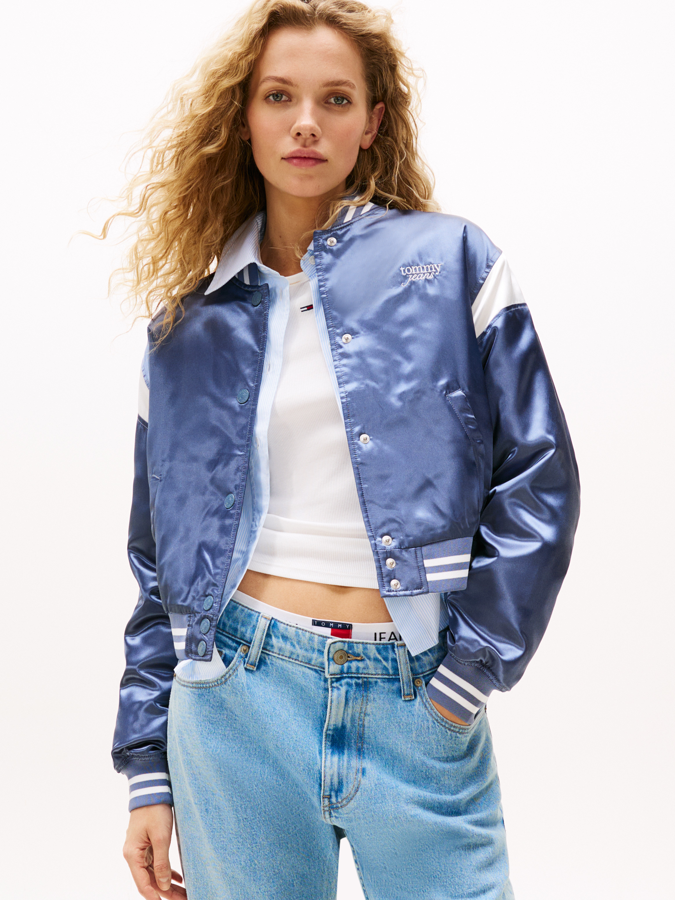 Water Repellent Satin Bomber Jacket Coats Jackets Tommy Jeans