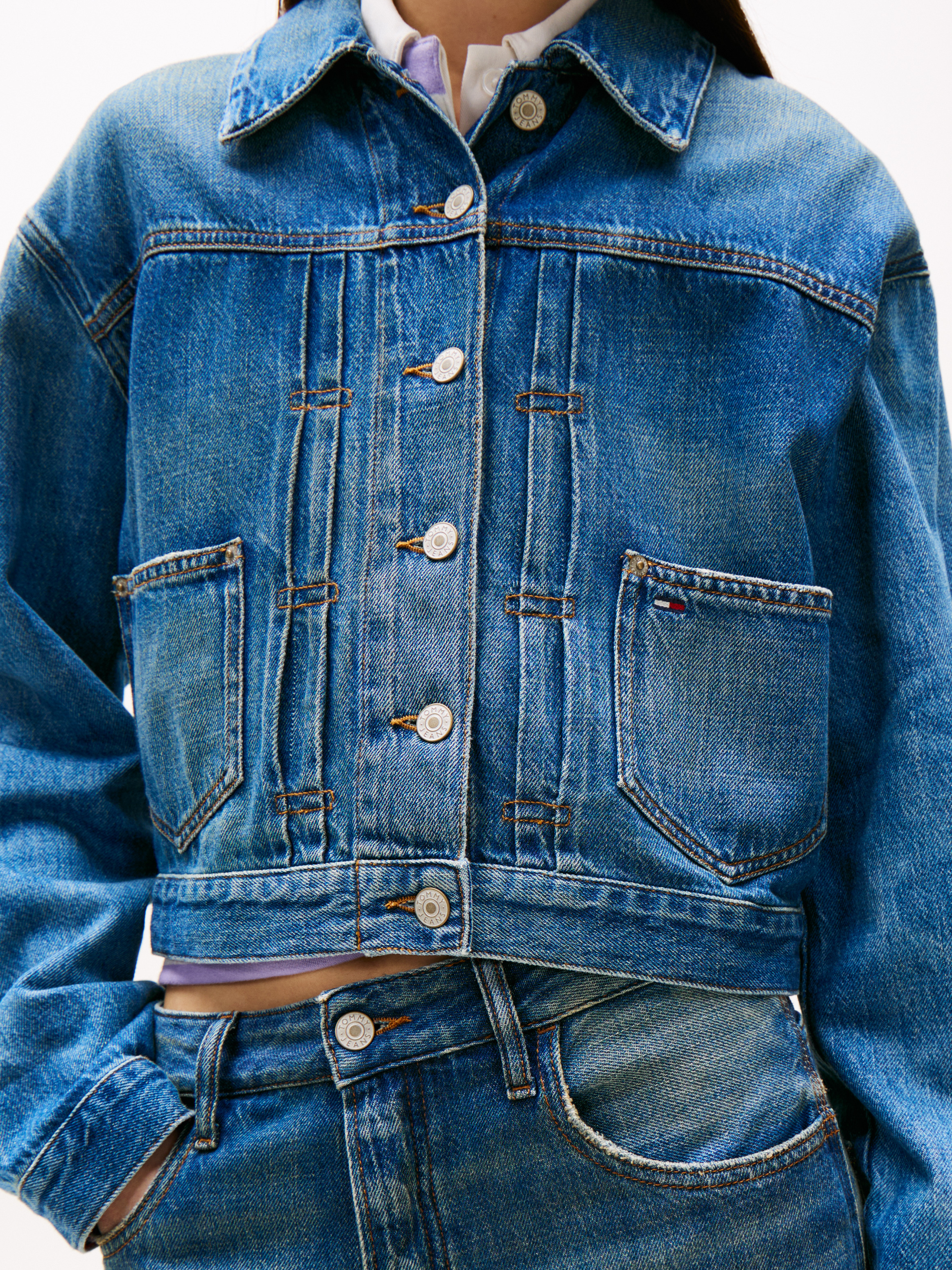 Back Logo Relaxed Lightweight Denim Jacket | Coats & Jackets