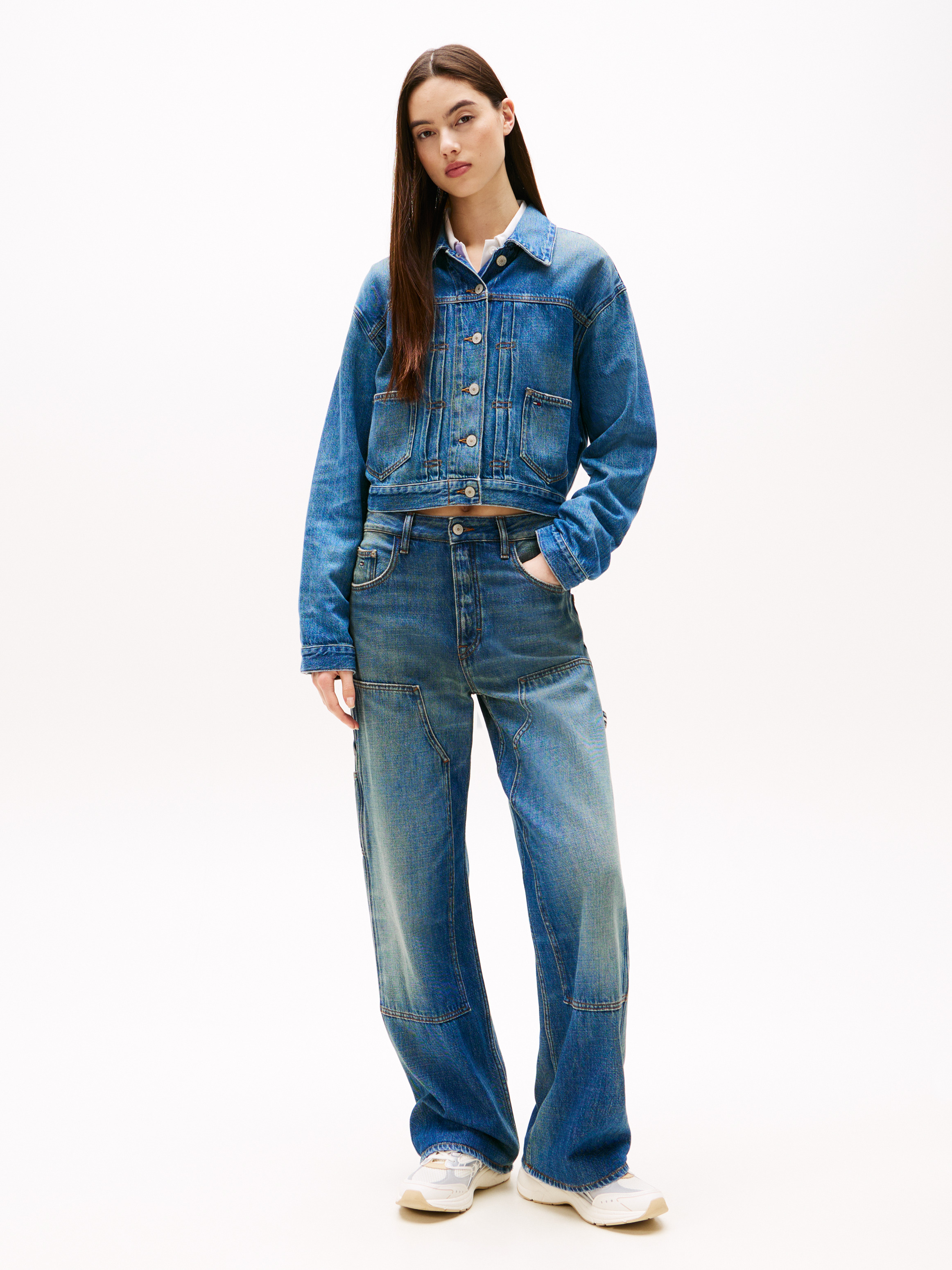 Back Logo Relaxed Lightweight Denim Jacket | Coats & Jackets