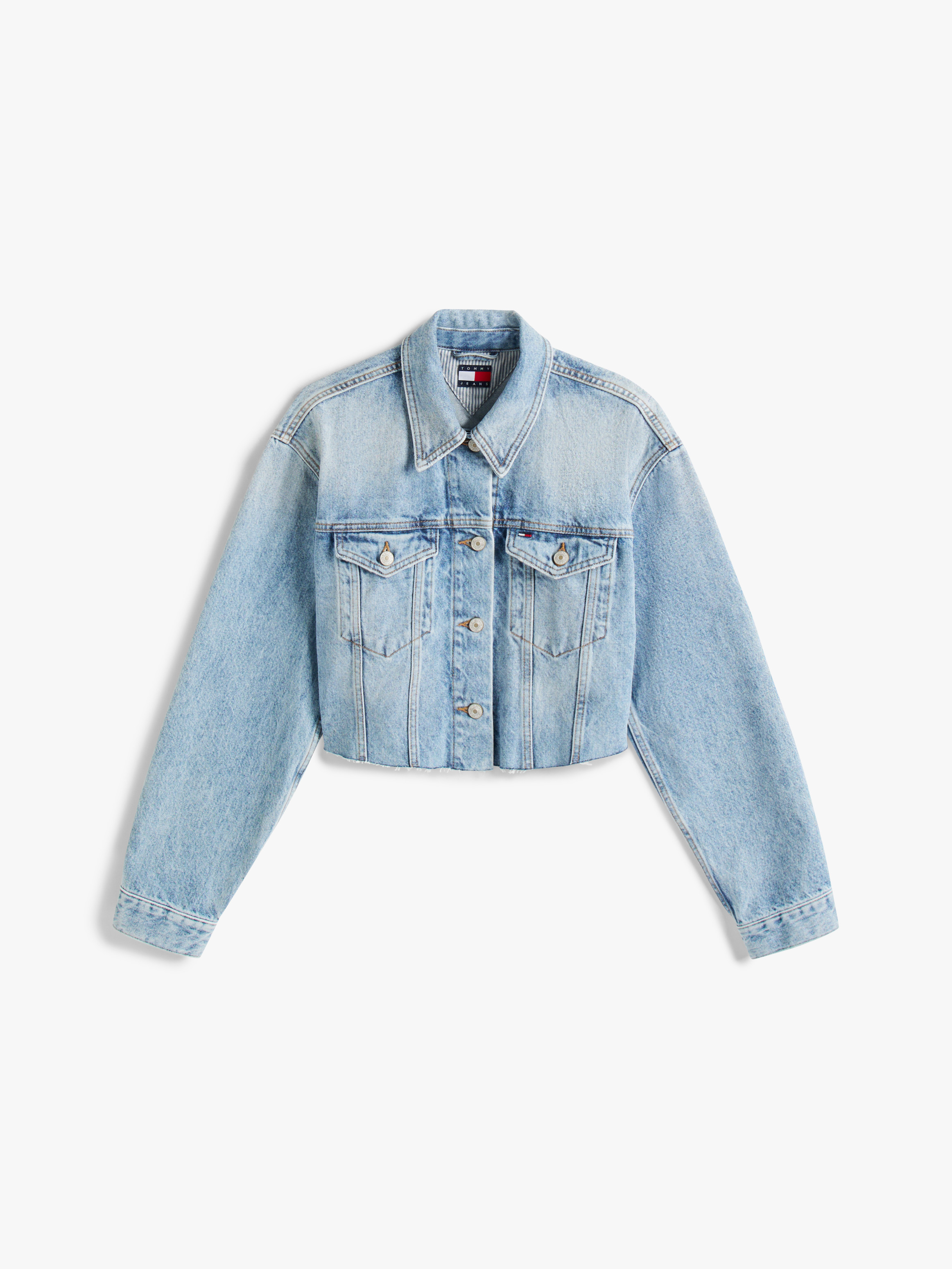 Back Logo Oversized Cropped Denim Jacket | Coats & Jackets | Tommy