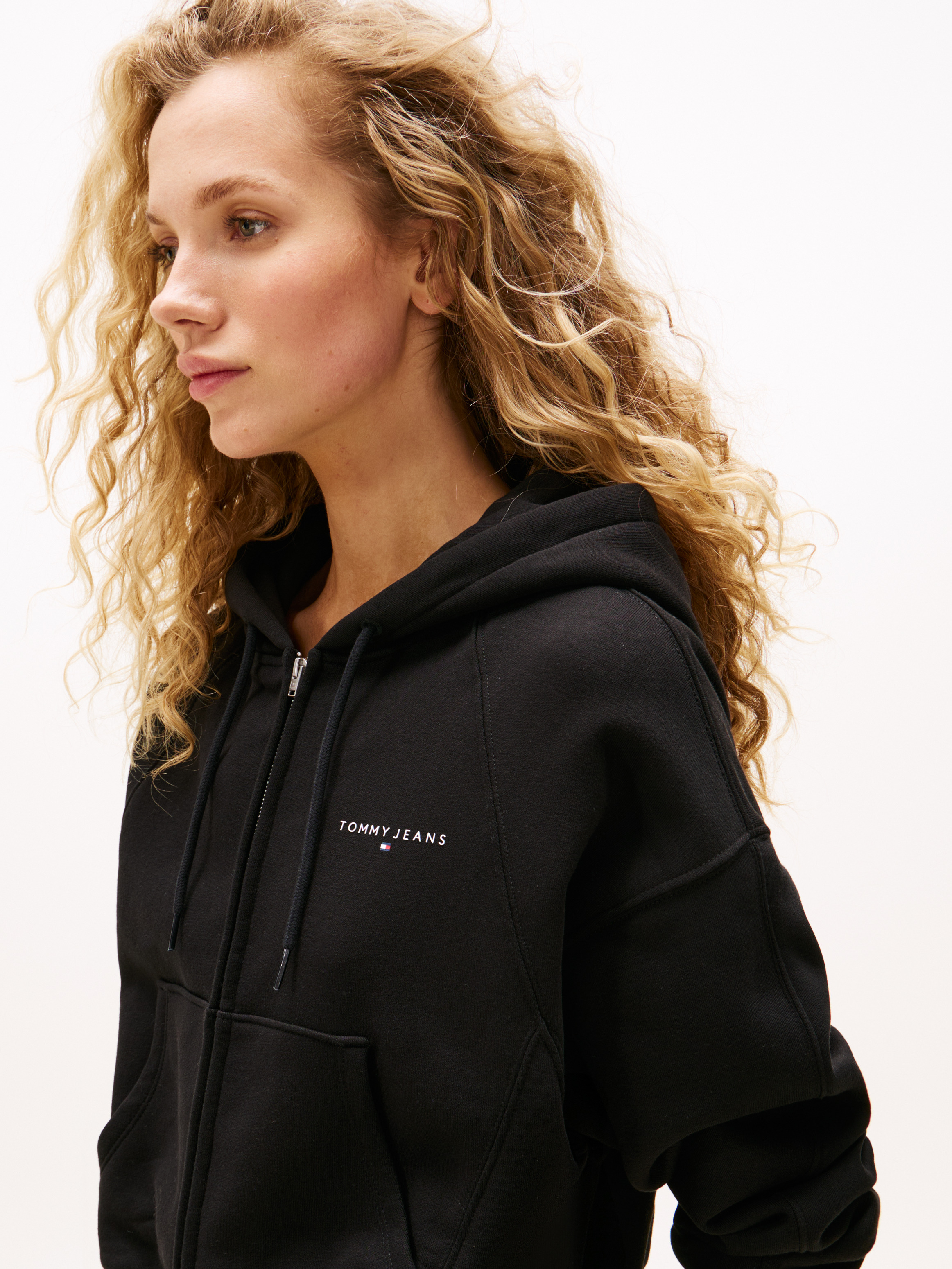 Crop Linear Zip-Thru Hoodie | Sweatshirts & Hoodies | Tommy Jeans