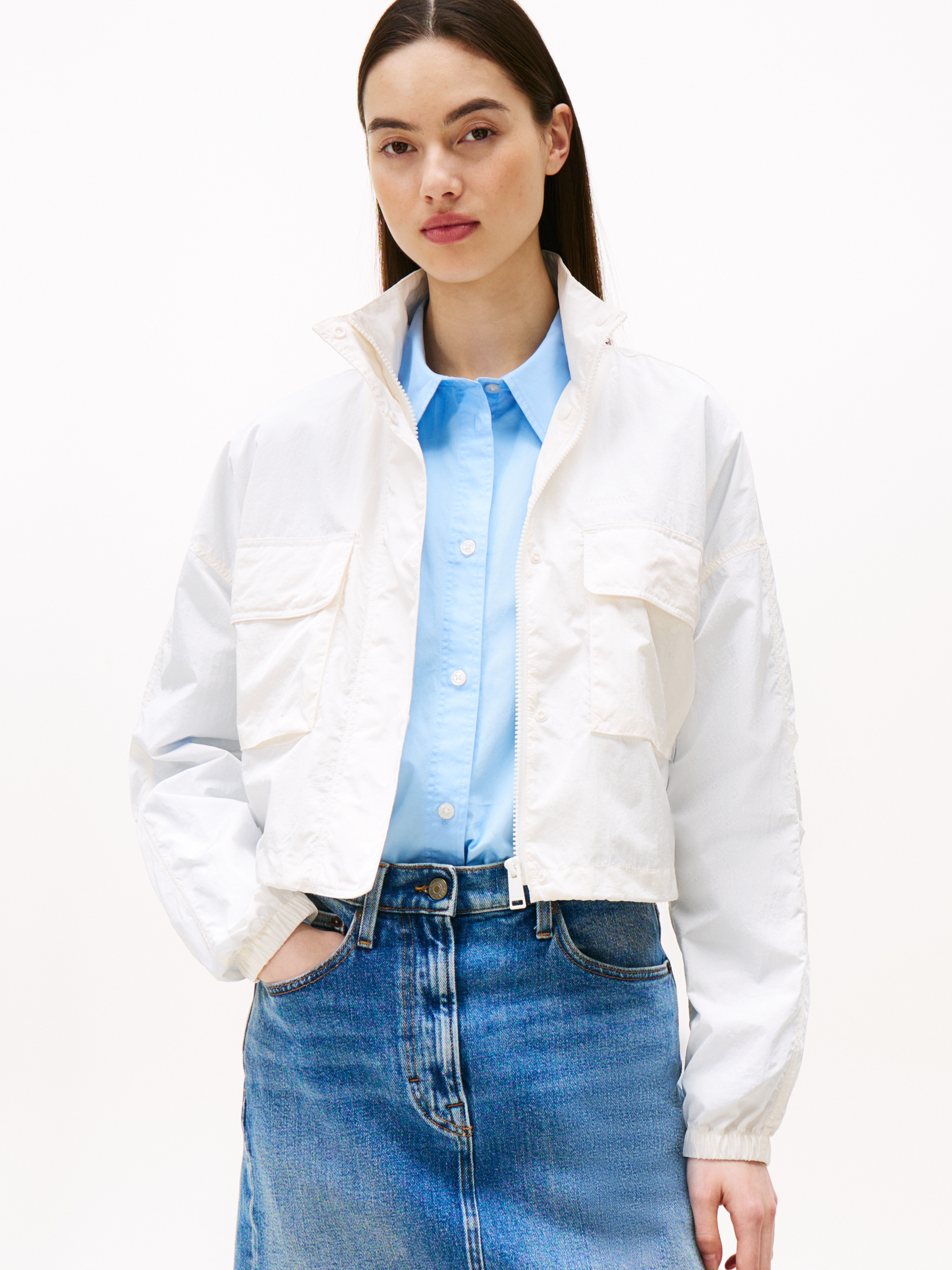 Signature Water Repellent Boxy Windbreaker