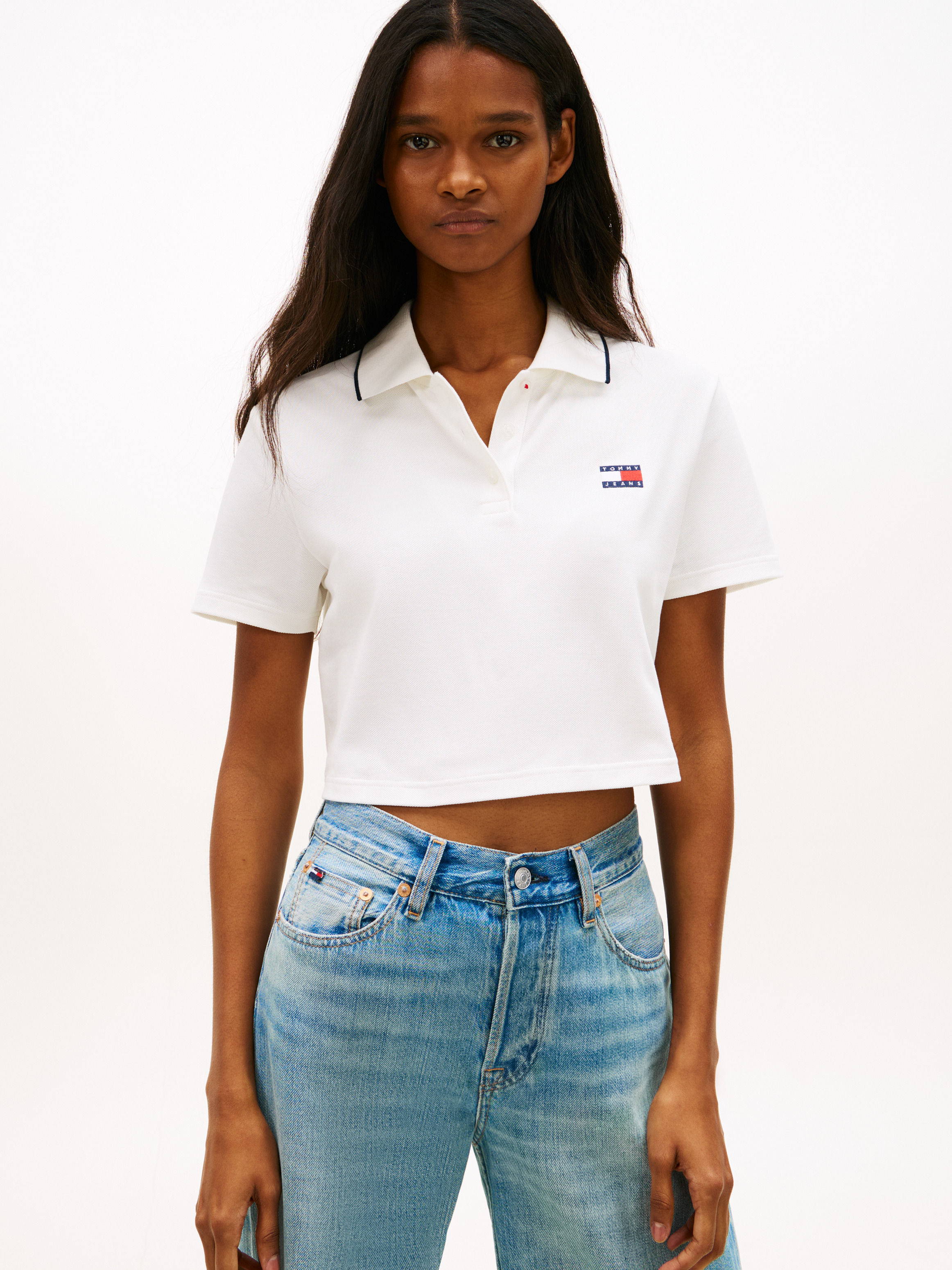 Crop Badge Short Sleeve Polo