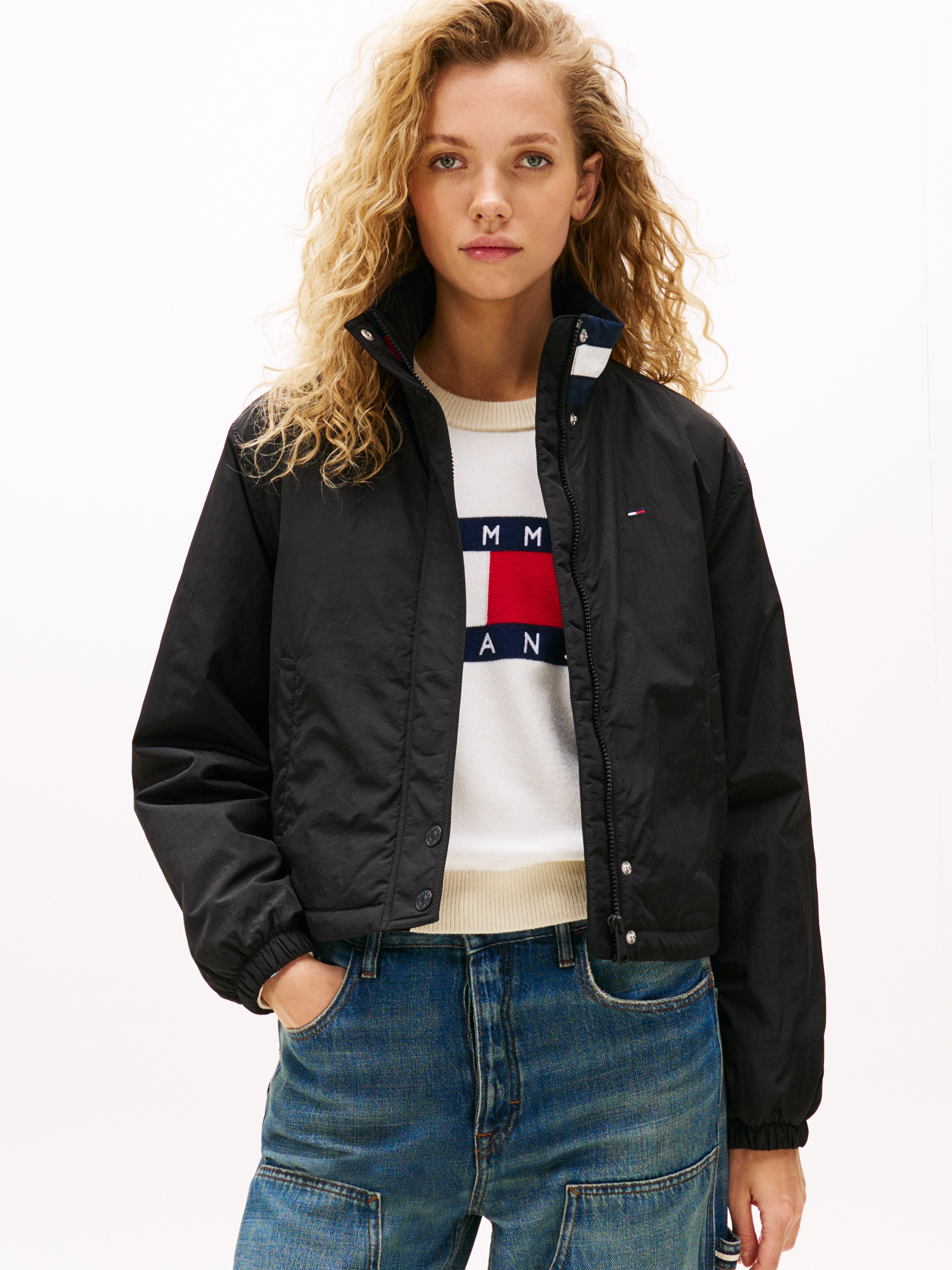 Logo Collar Relaxed Padded Jacket