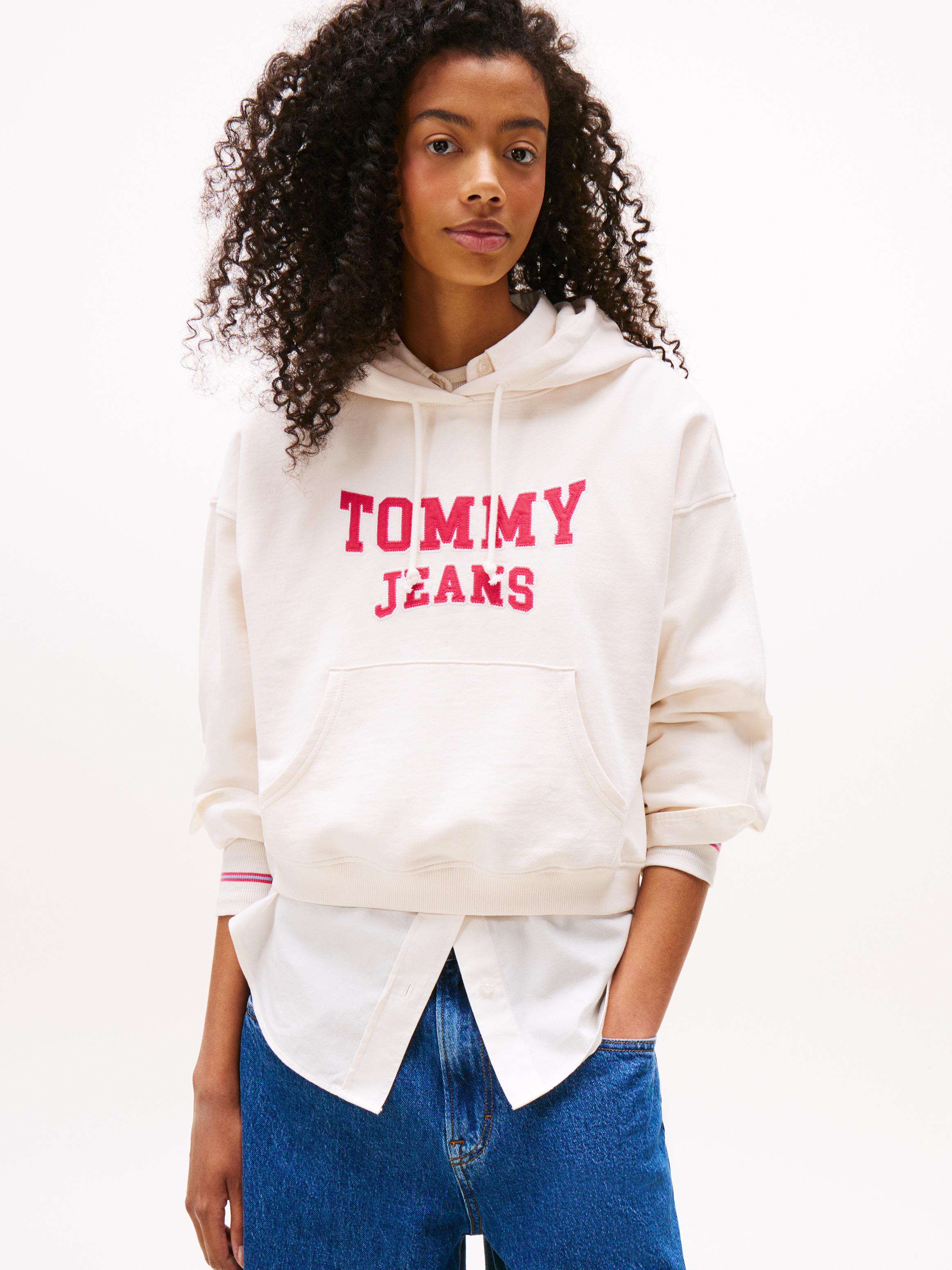 Varsity Appliqué Logo Boxy Hoody