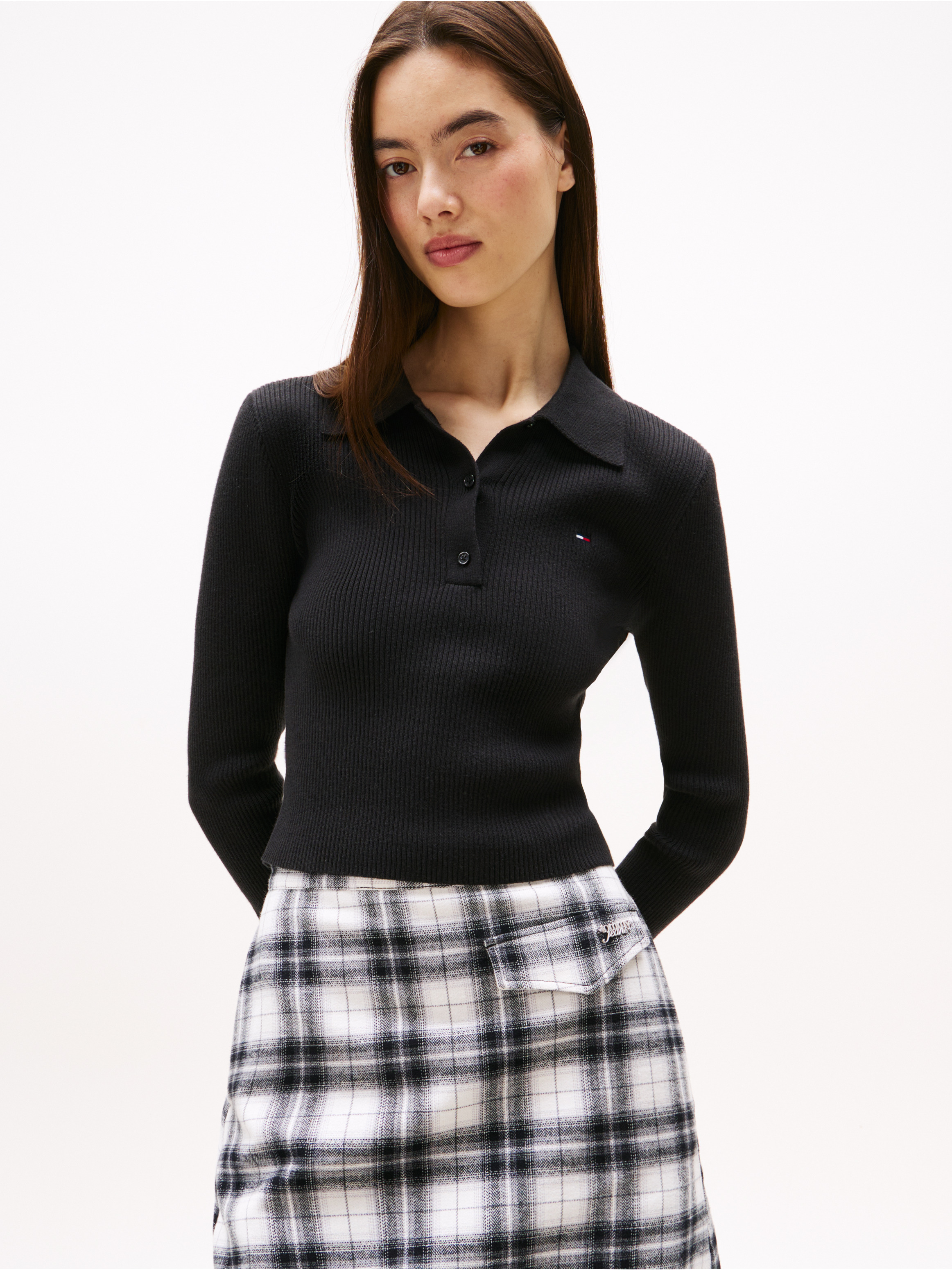 Long Sleeve Slim Polo Jumper