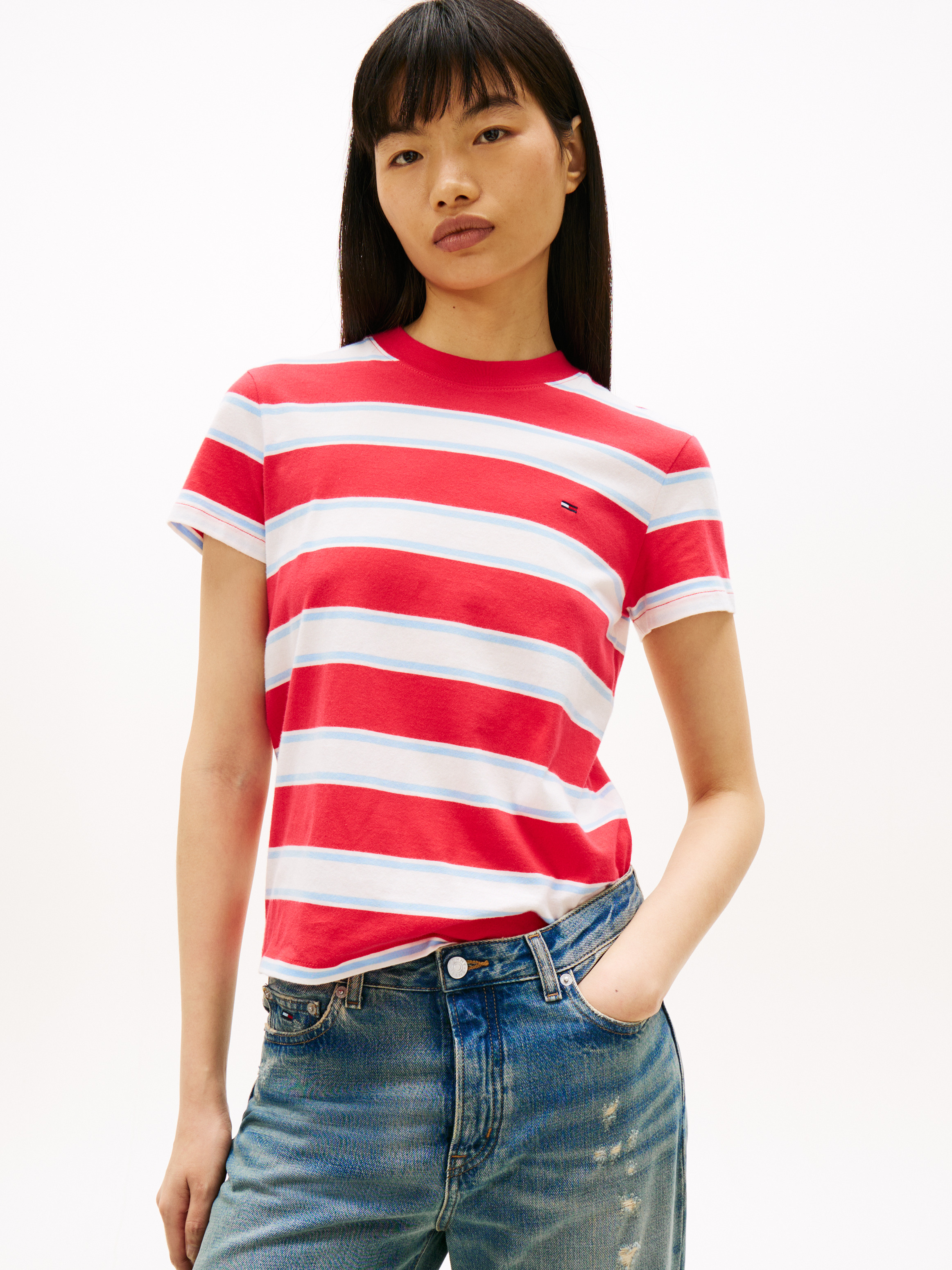 Flag Embroidery Jersey T-Shirt