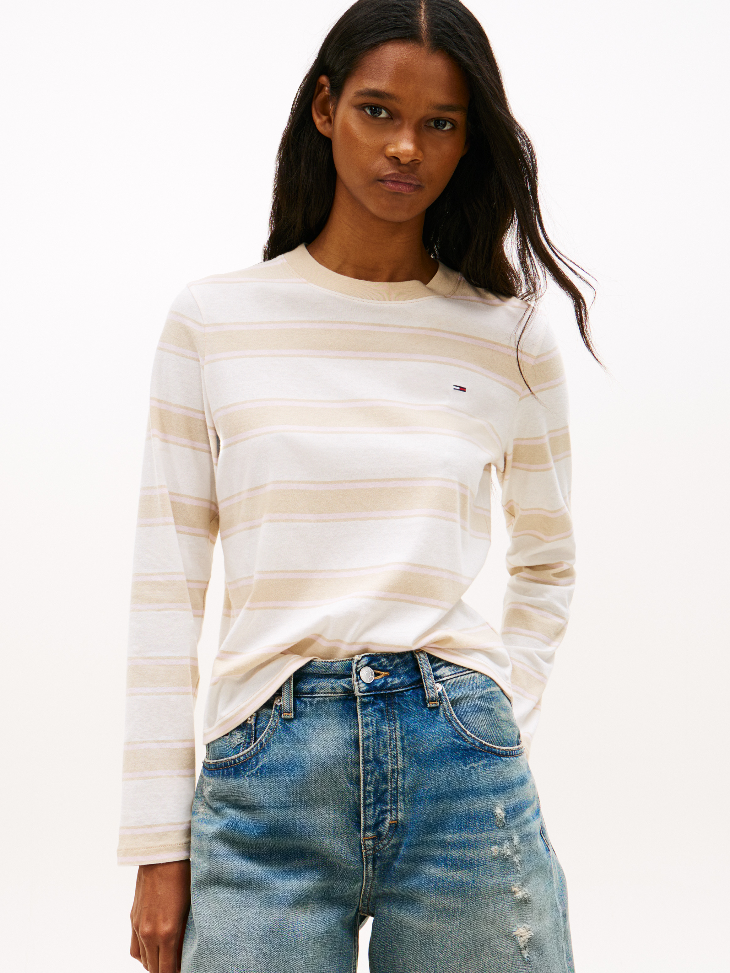 Flag Embroidery Jersey Long Sleeve T-Shirt