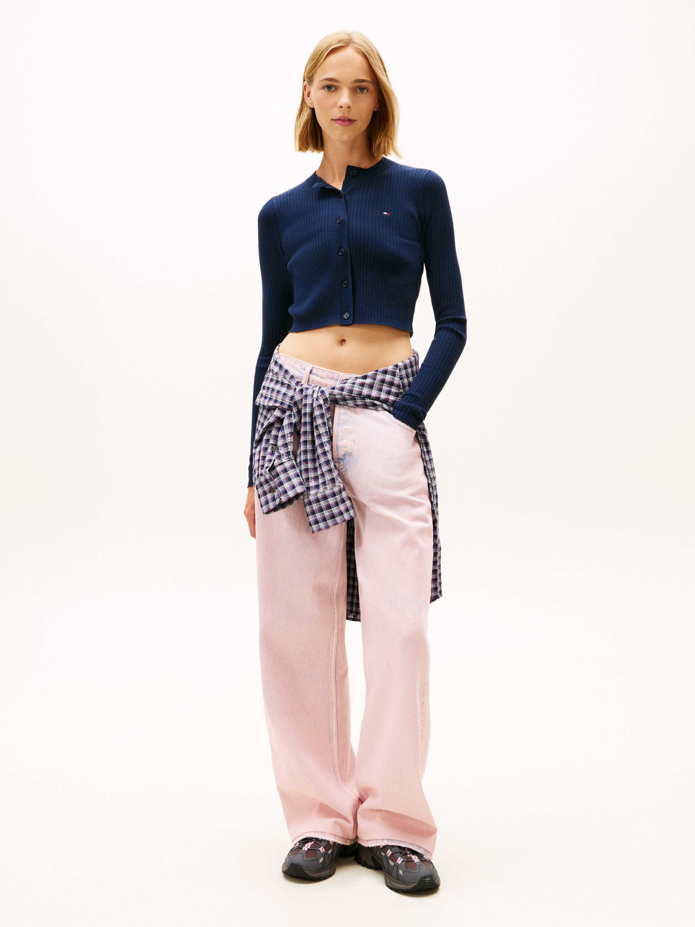 Cropped Rib Cardigan | Knitwear | Tommy Jeans