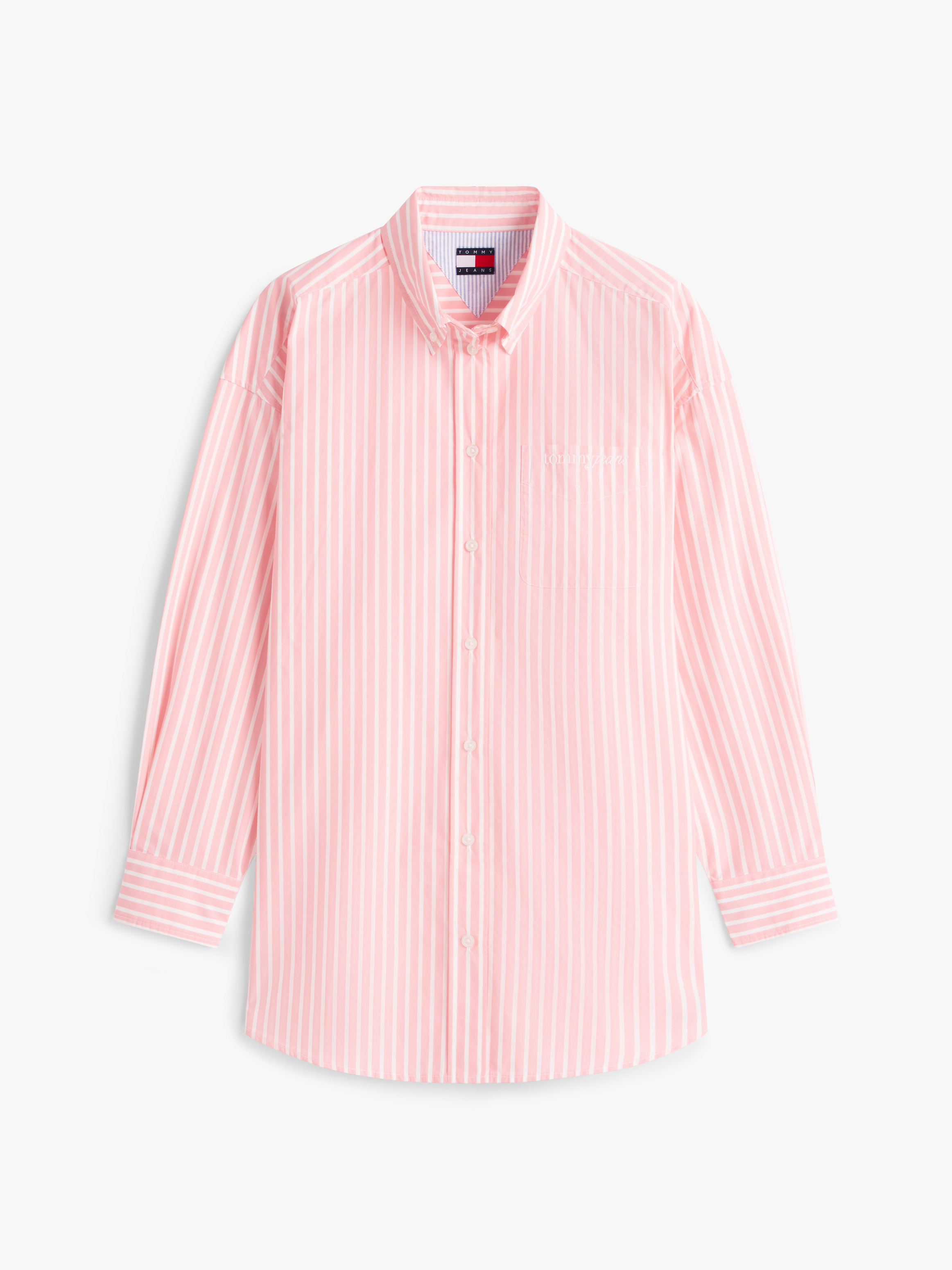 Oversized Fit Logo Embroidery Poplin Shirt | Shirts | Tommy Jeans