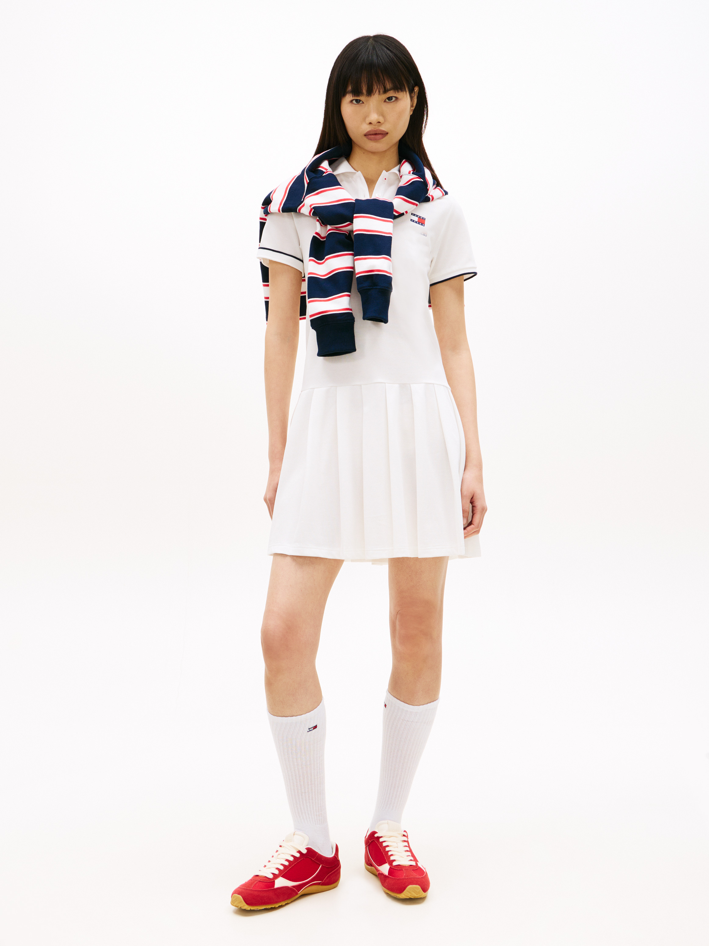 Pleat Pique Badge Dress