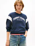 Contrast Logo Embroidery Boxy Sweatshirt