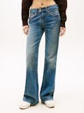 Whiskered Low Rise Bootcut Jeans