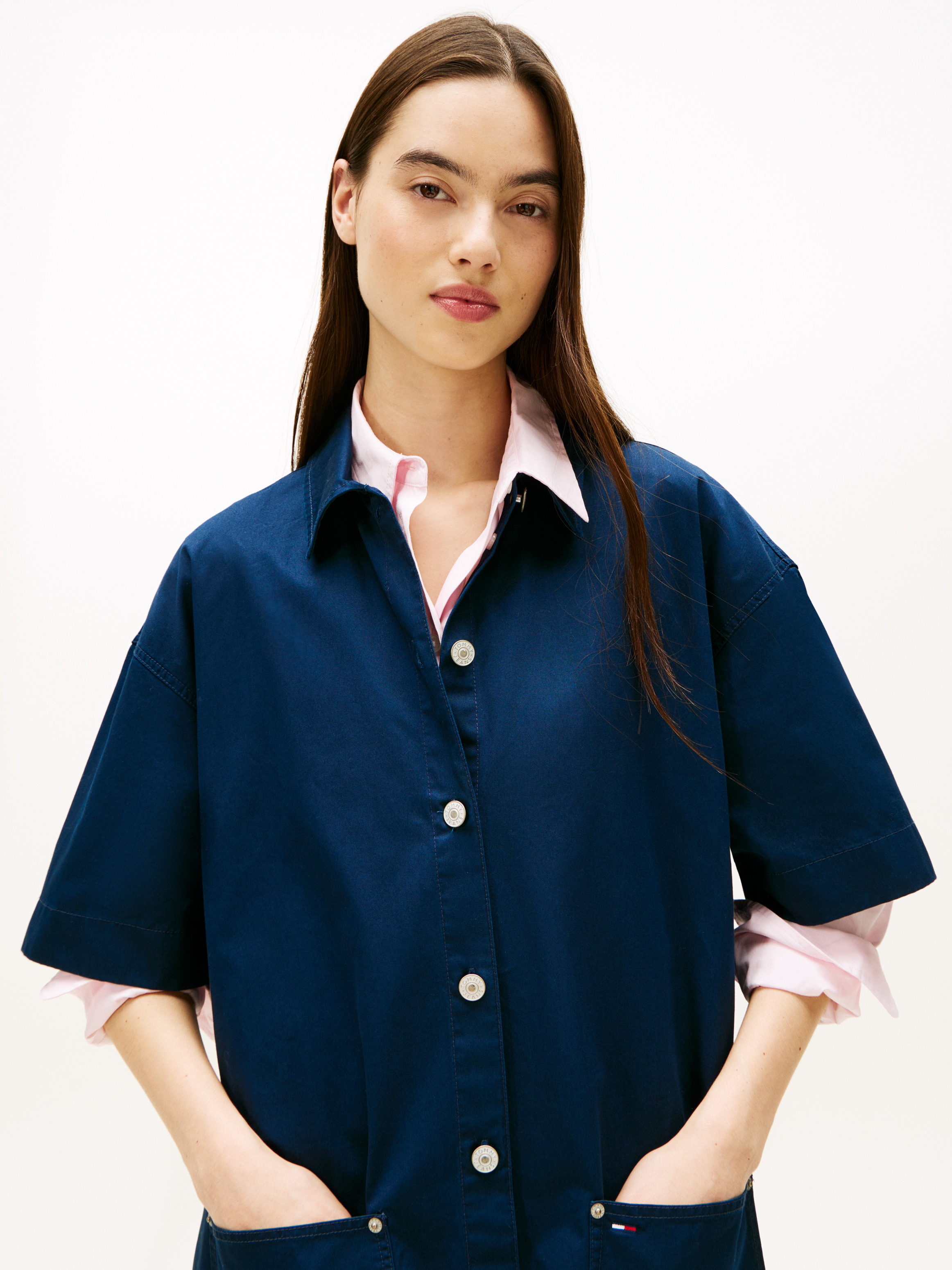 loose shirt fit dress Womens Oversized Shirt Dress main image 0