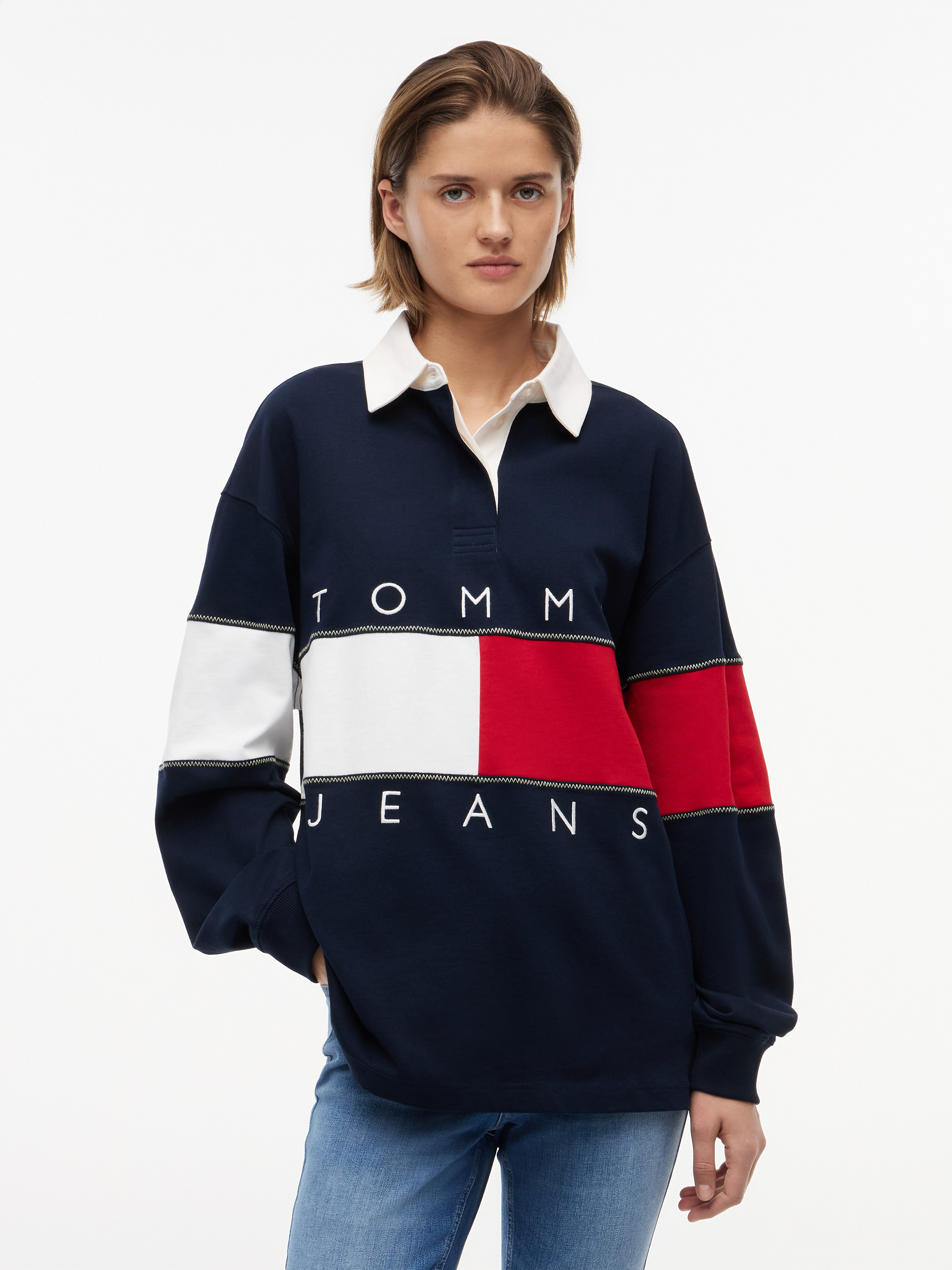 Tommy Flag Jersey Oversized Rugby Shirt