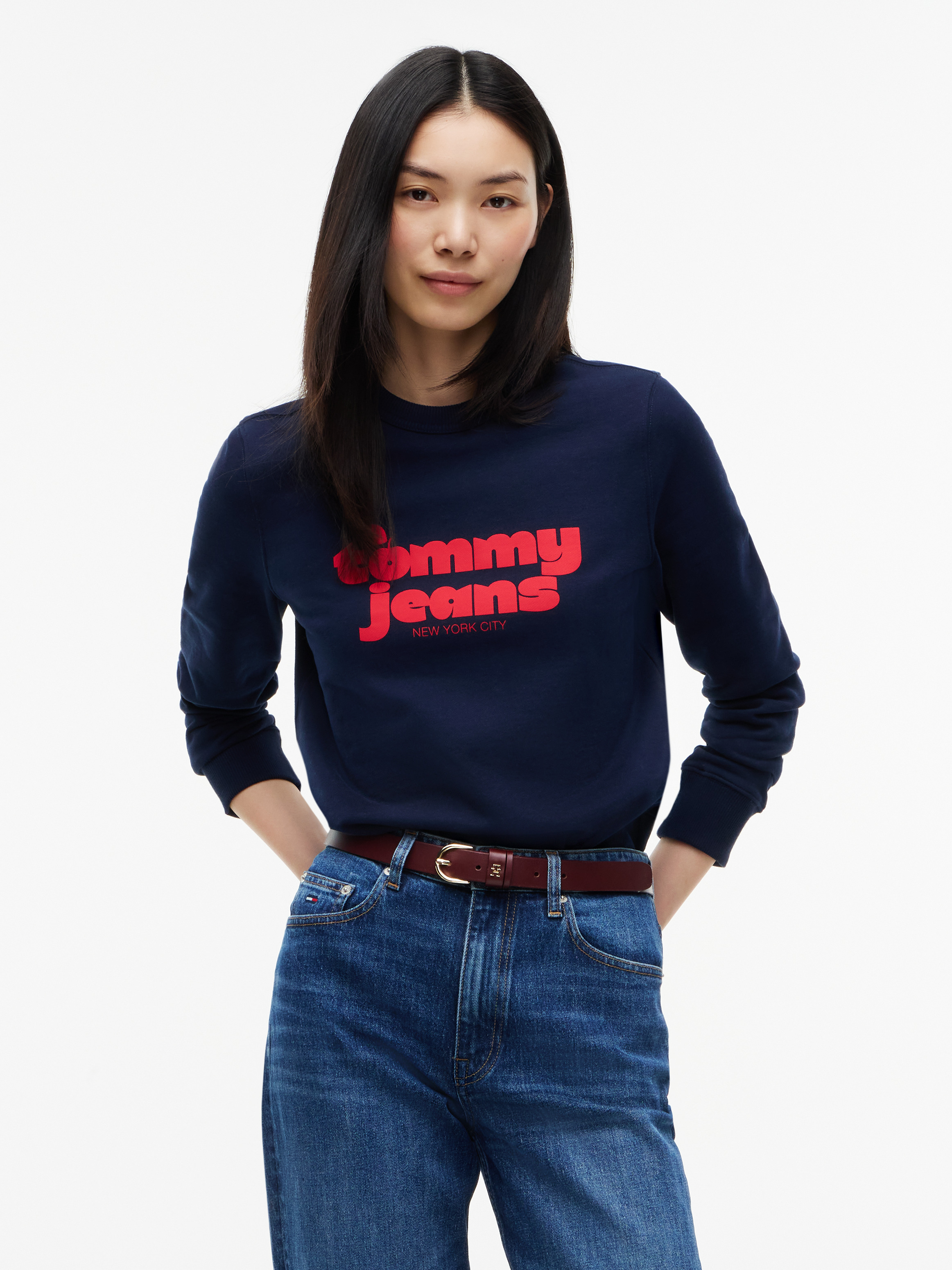 Graphic Sueded Terry Crew Neck Sweatshirt
