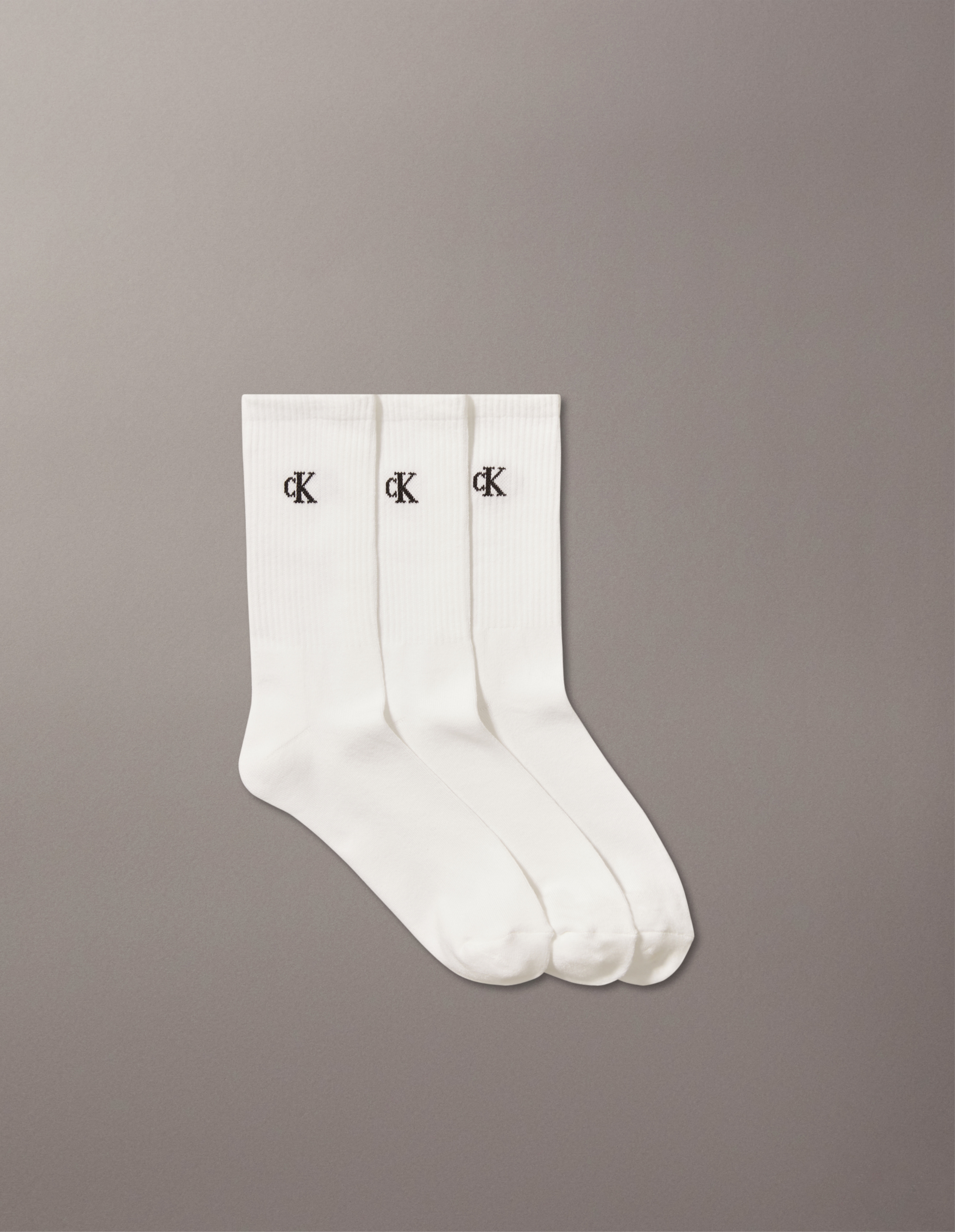 Mens 3-Pack Monogram Cushion Crew Socks